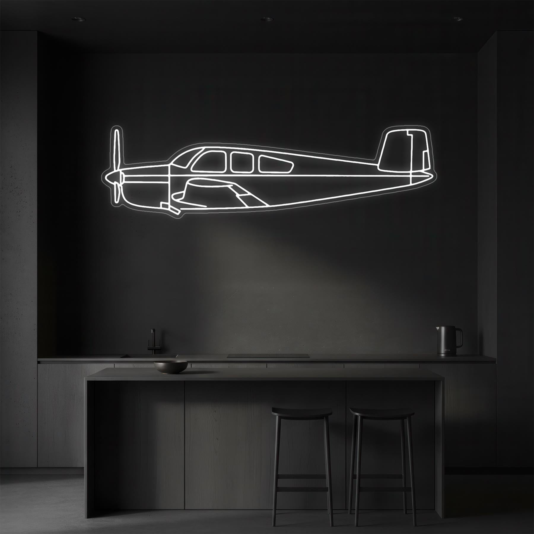 Bonanza V35 1959 Neon Silhouette