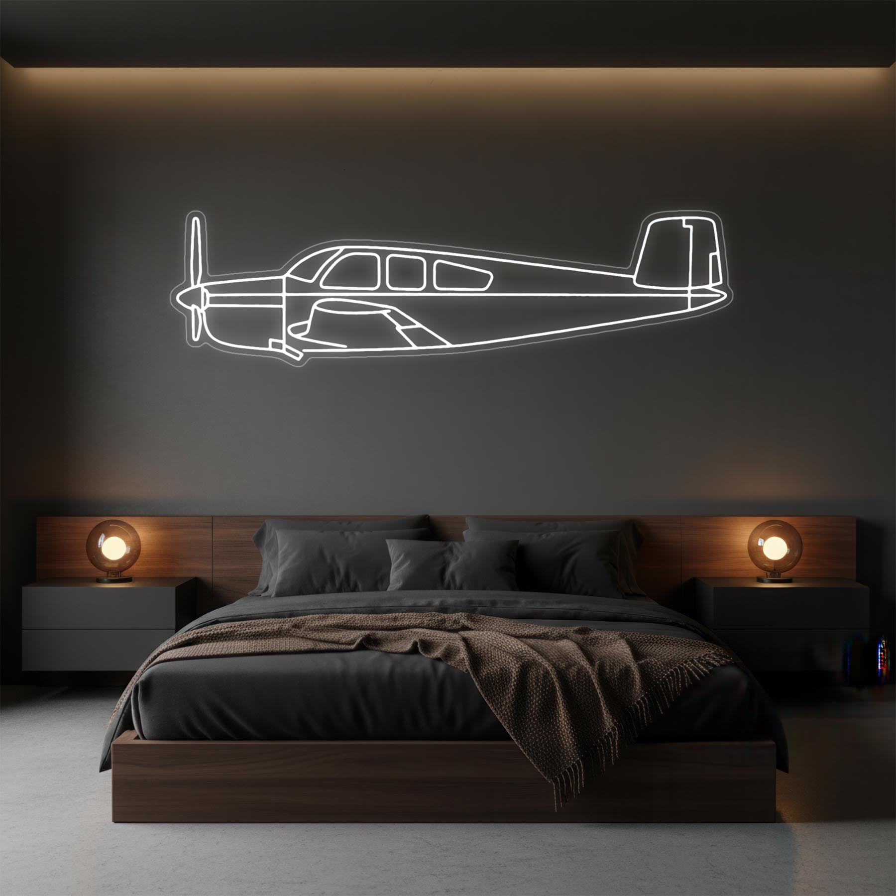 Bonanza V35 1959 Neon Silhouette