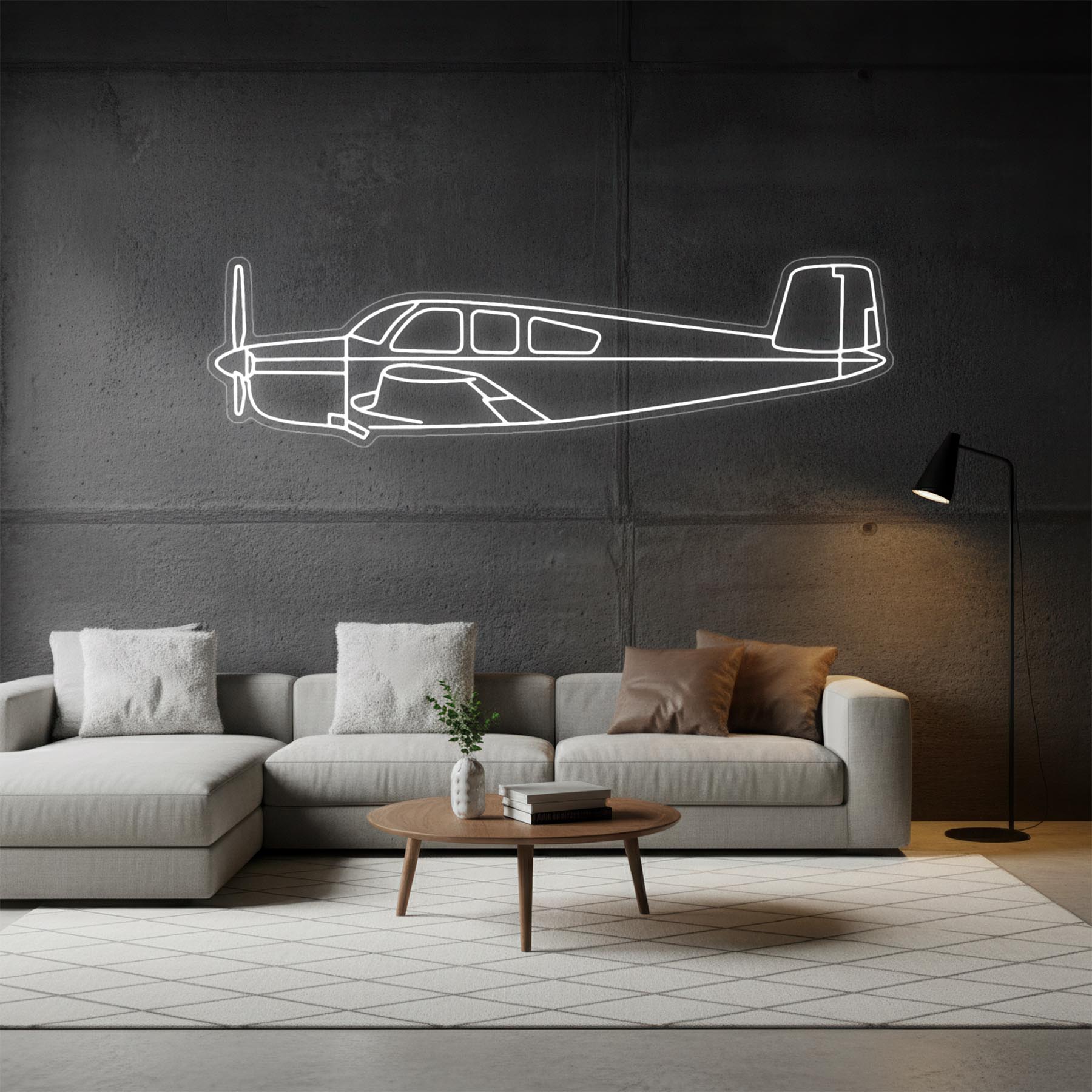 Bonanza V35 1959 Neon Silhouette