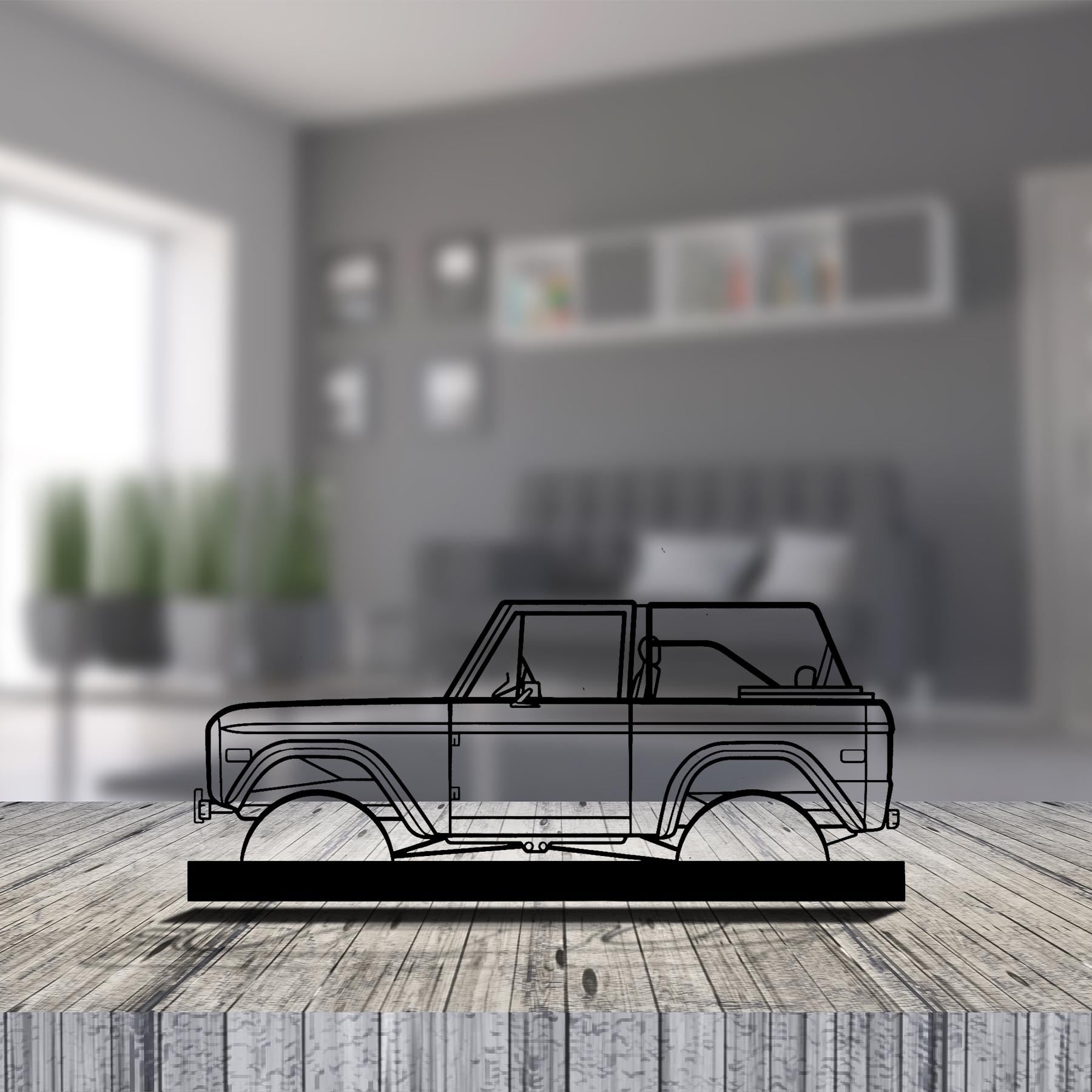 Bronco 1971 Silhouette Metal Art Stand