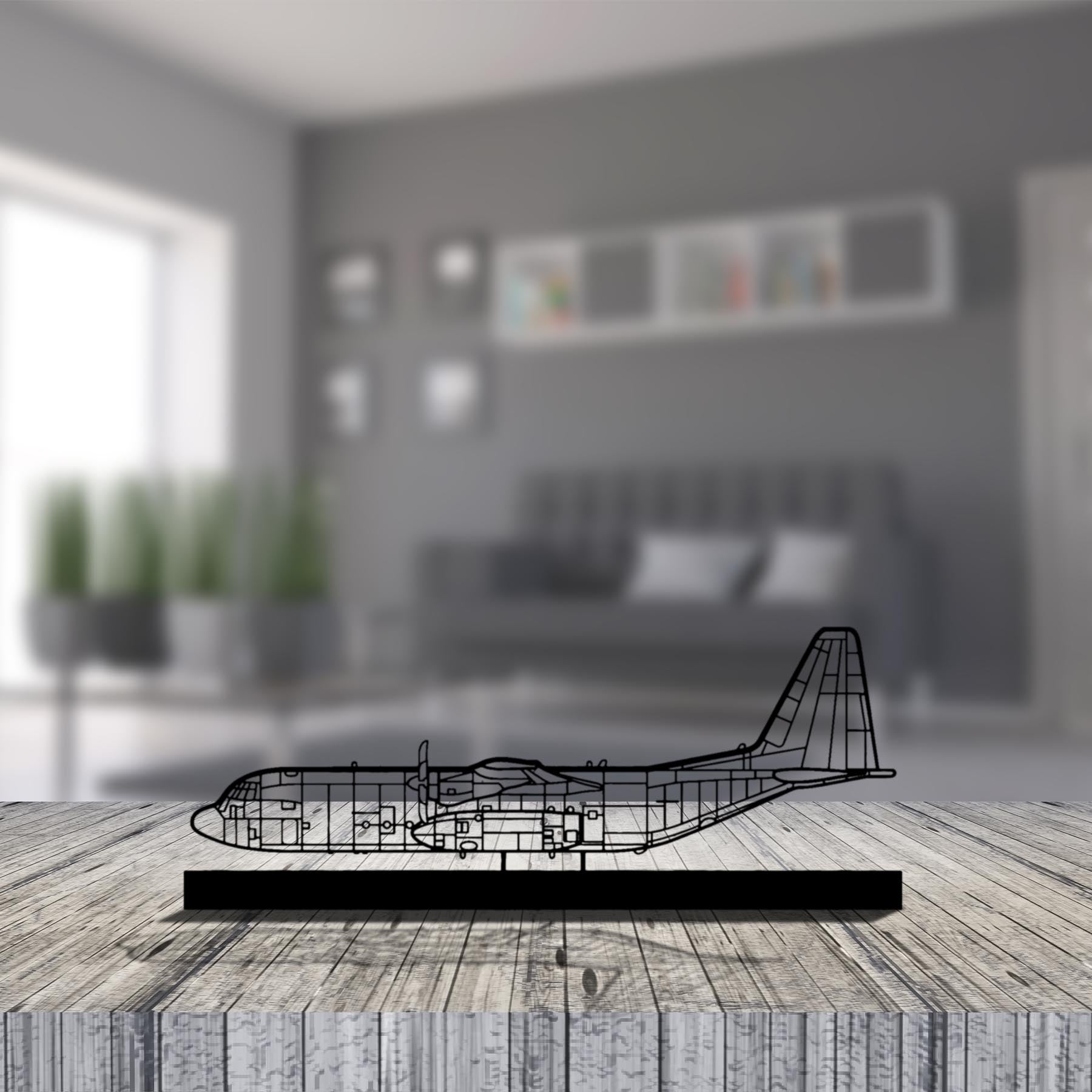 C-130 Silhouette Metal Art Stand