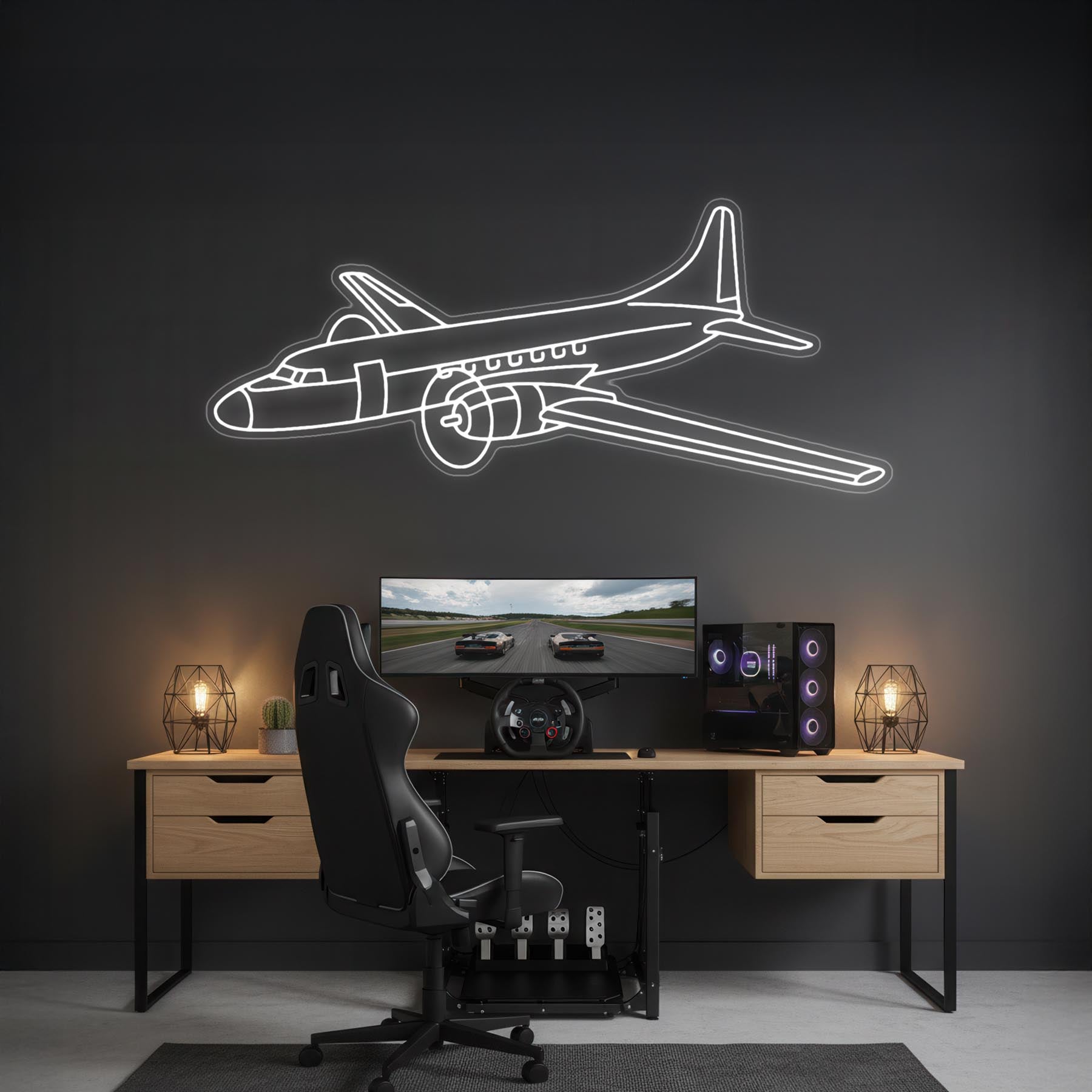 C-131 Samaritan 1956 Angle Neon Silhouette