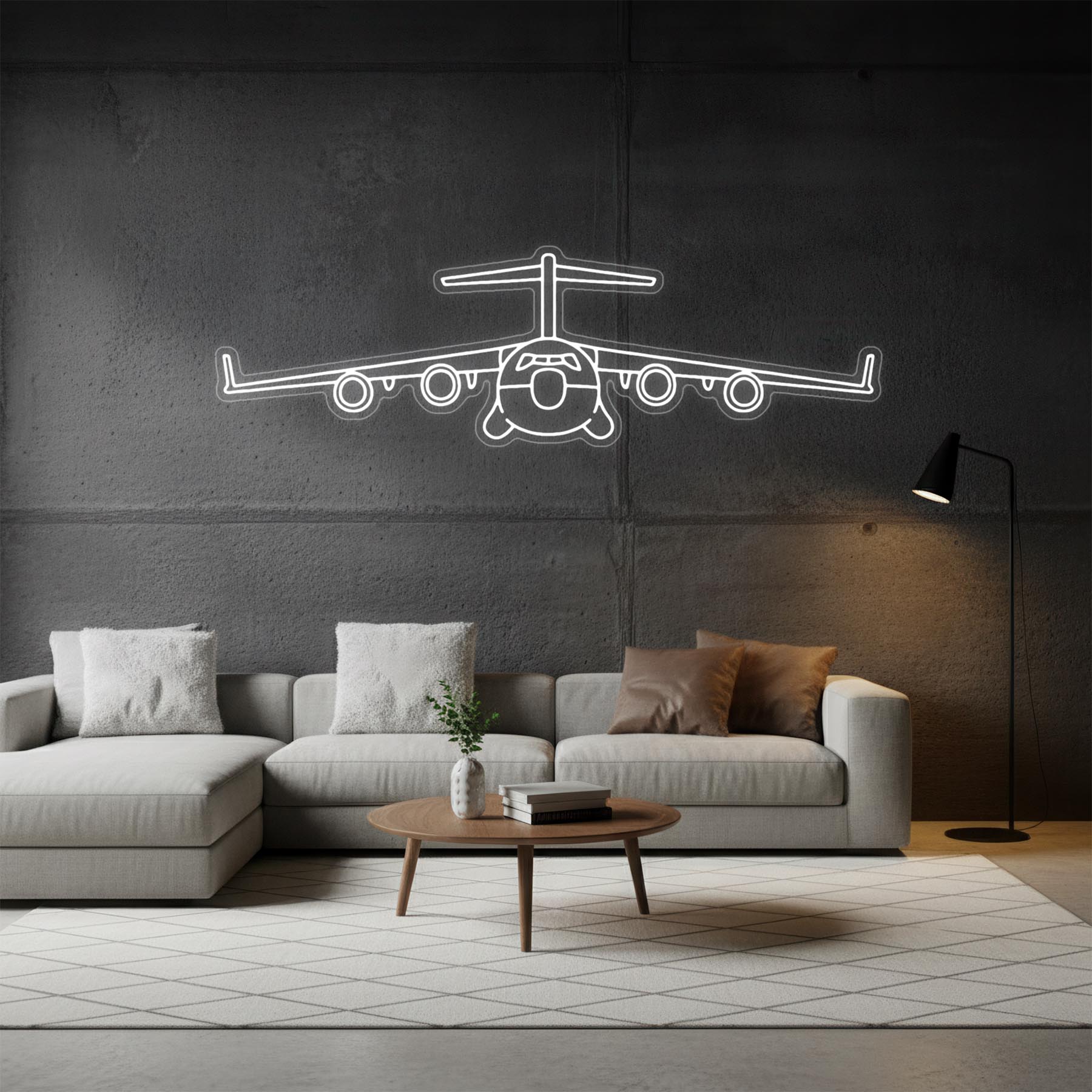 C-17 Globemaster III Front Neon Silhouette
