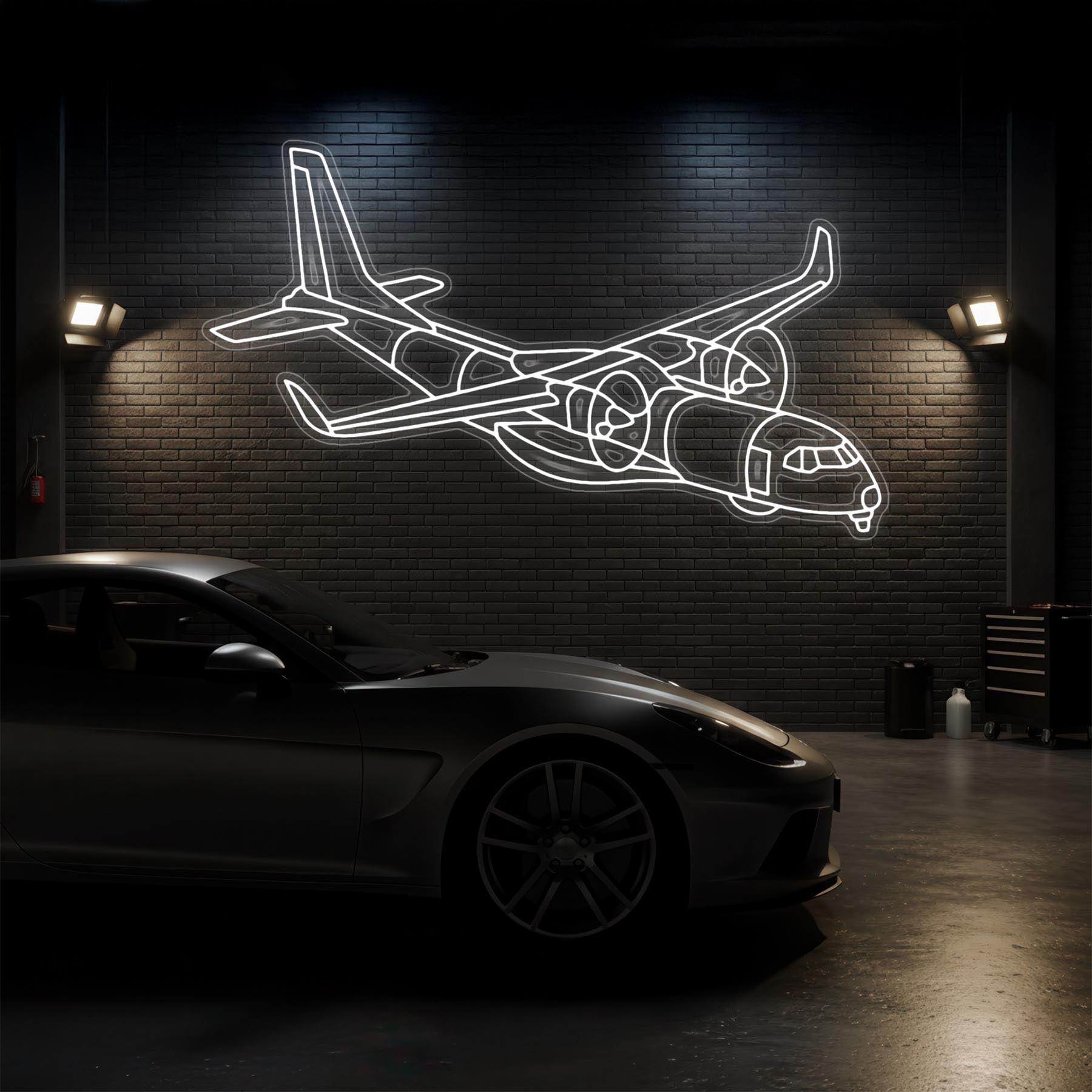 C-295W Angle Neon Silhouette