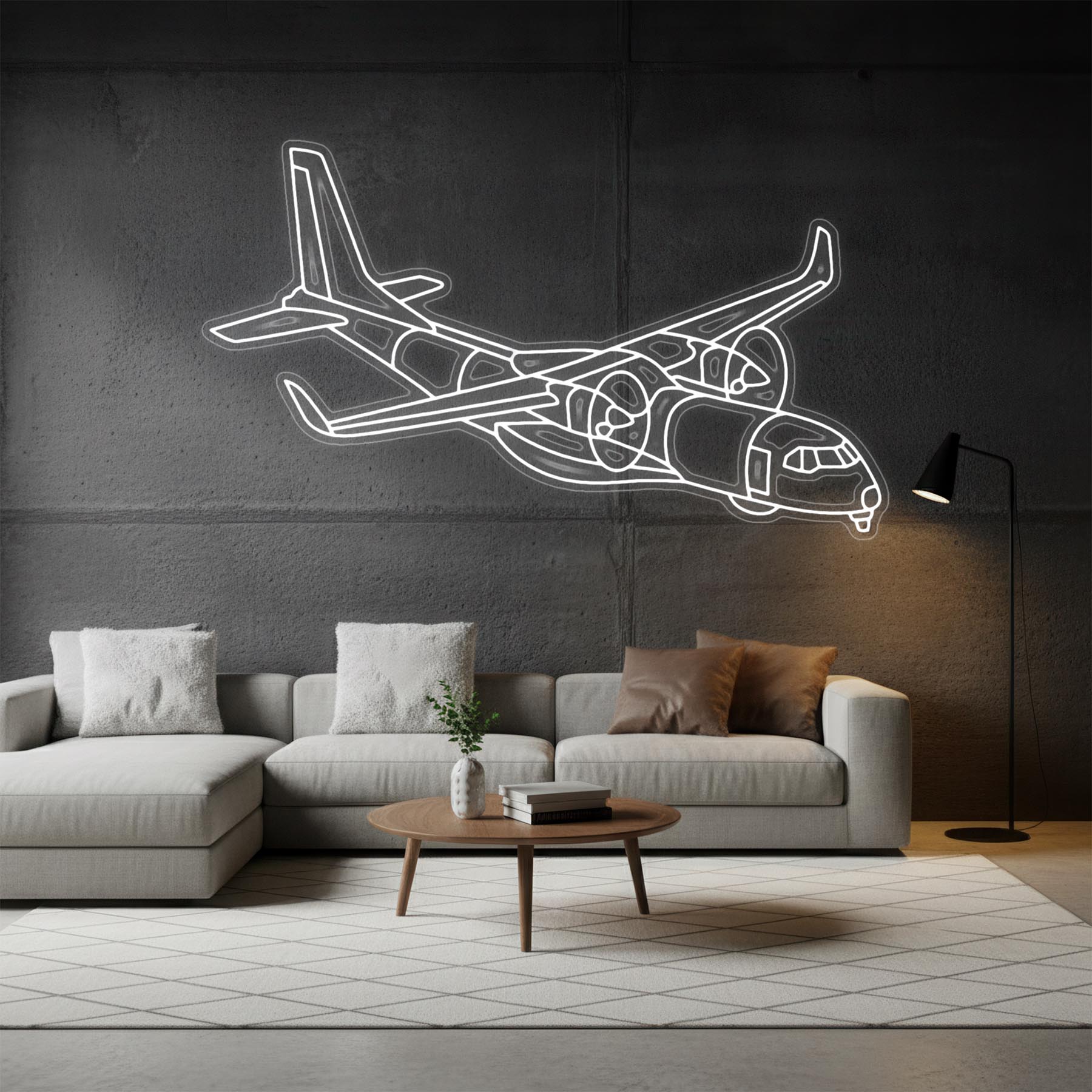 C-295W Angle Neon Silhouette
