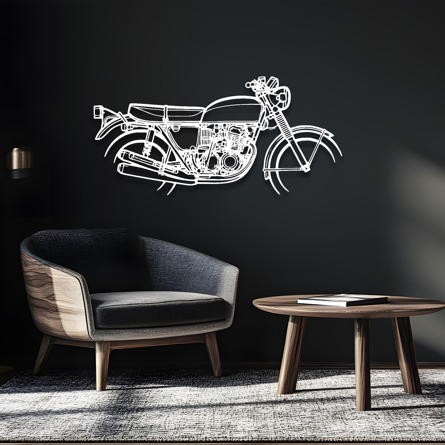 CB750F 1973 Silhouette Metal Wall Art