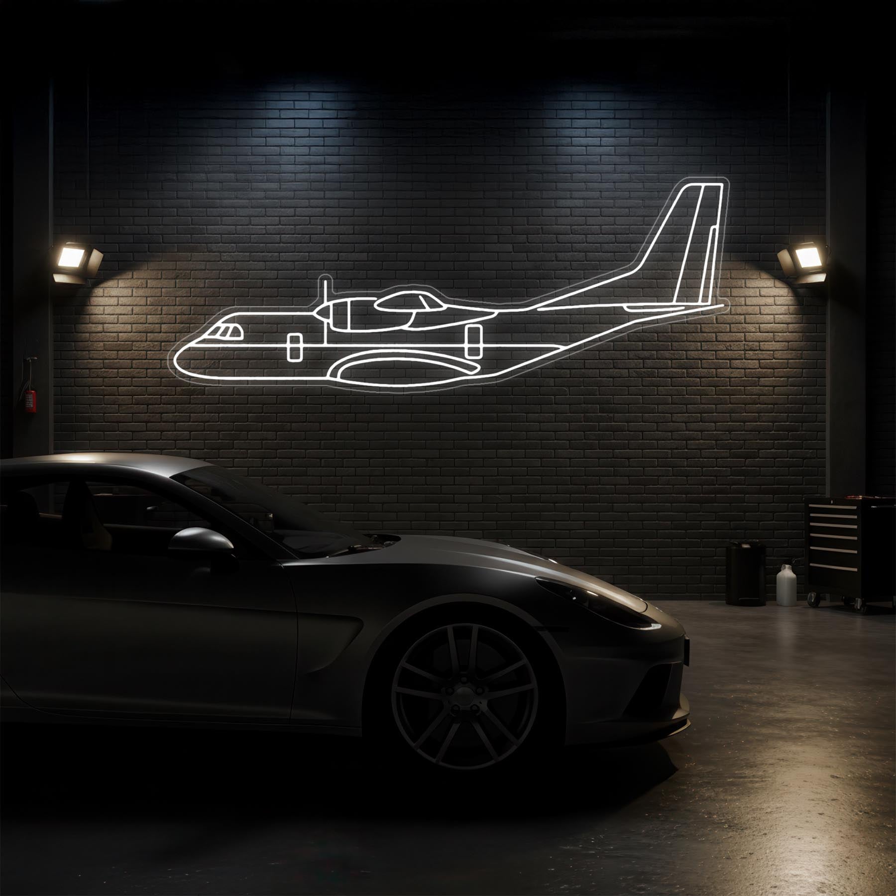 CN-235 Neon Silhouette