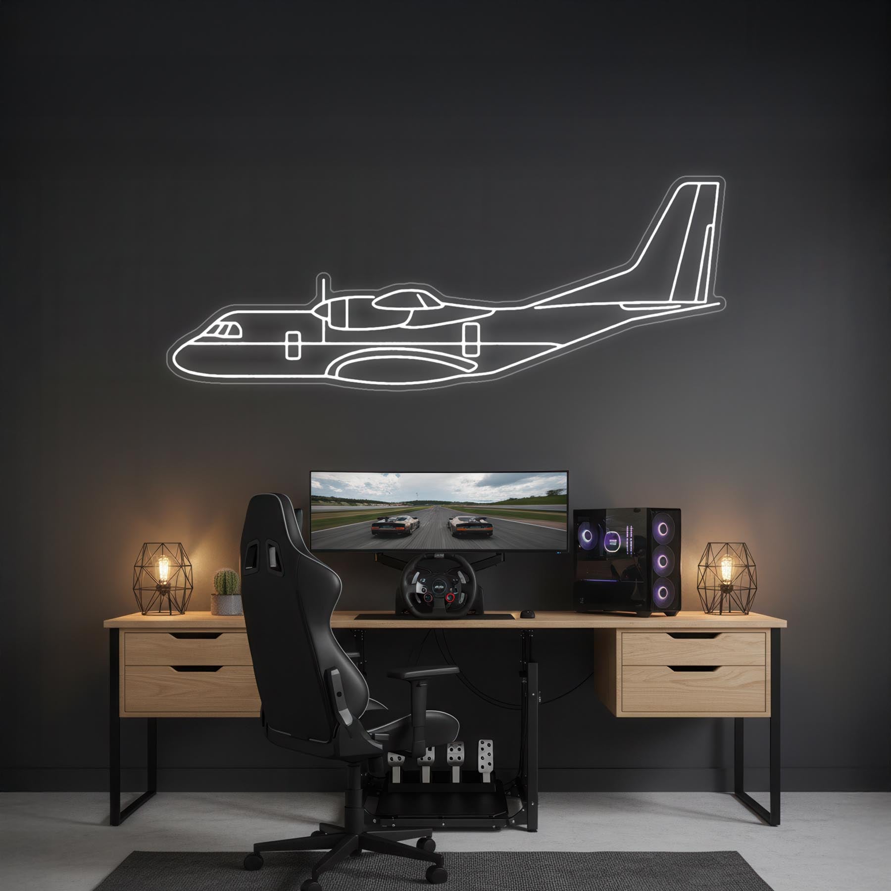 CN-235 Neon Silhouette
