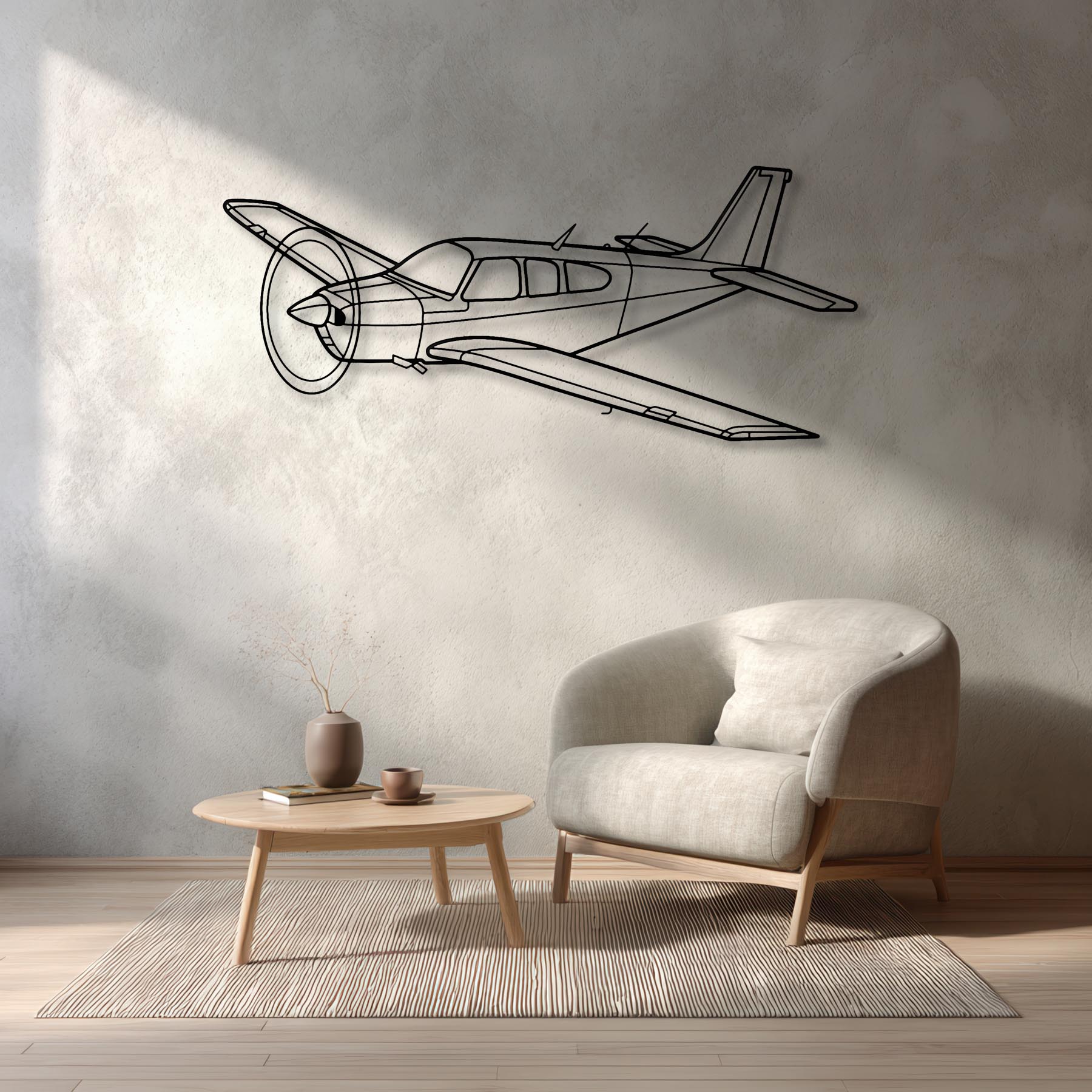 CP-107 Argus Angle Metal Neon Aircraft Wall Art - NCN0026