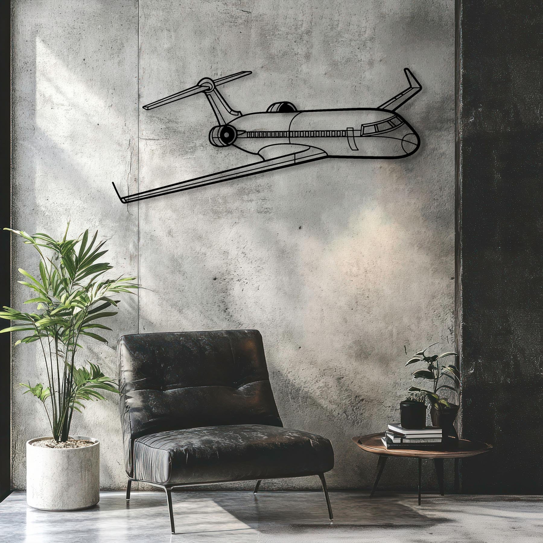 CRJ700 Angle Metal Aircraft Wall Art - NCP0374