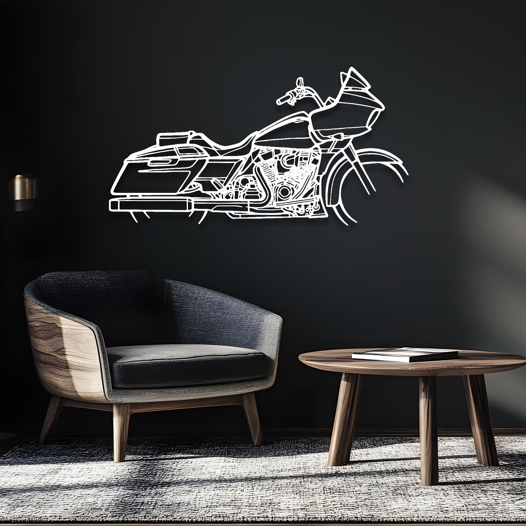 CVO Road Glide Screaming Eagle 2023 Silhouette Metal Wall Art