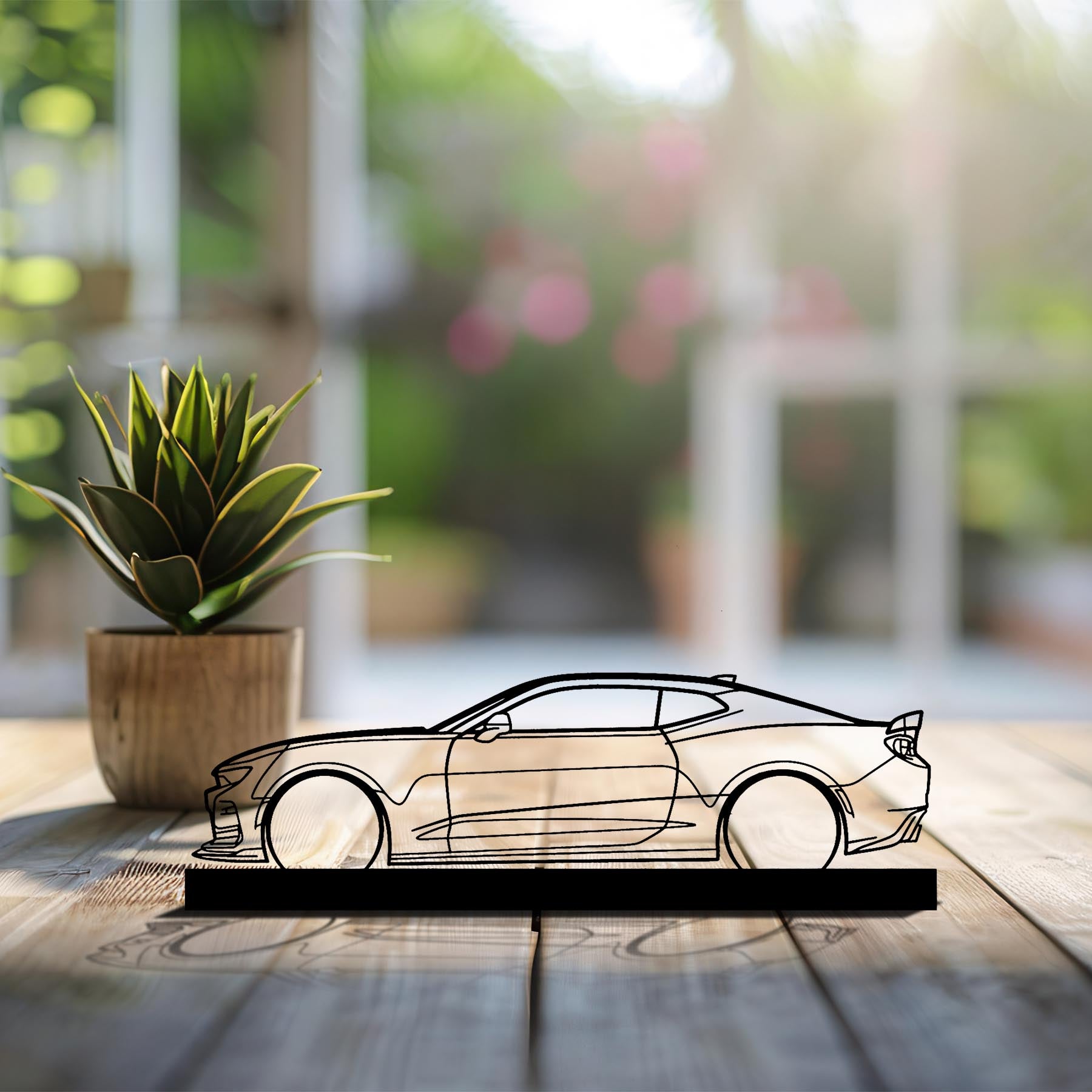 Camaro SS 1LE Silhouette Metal Art Stand