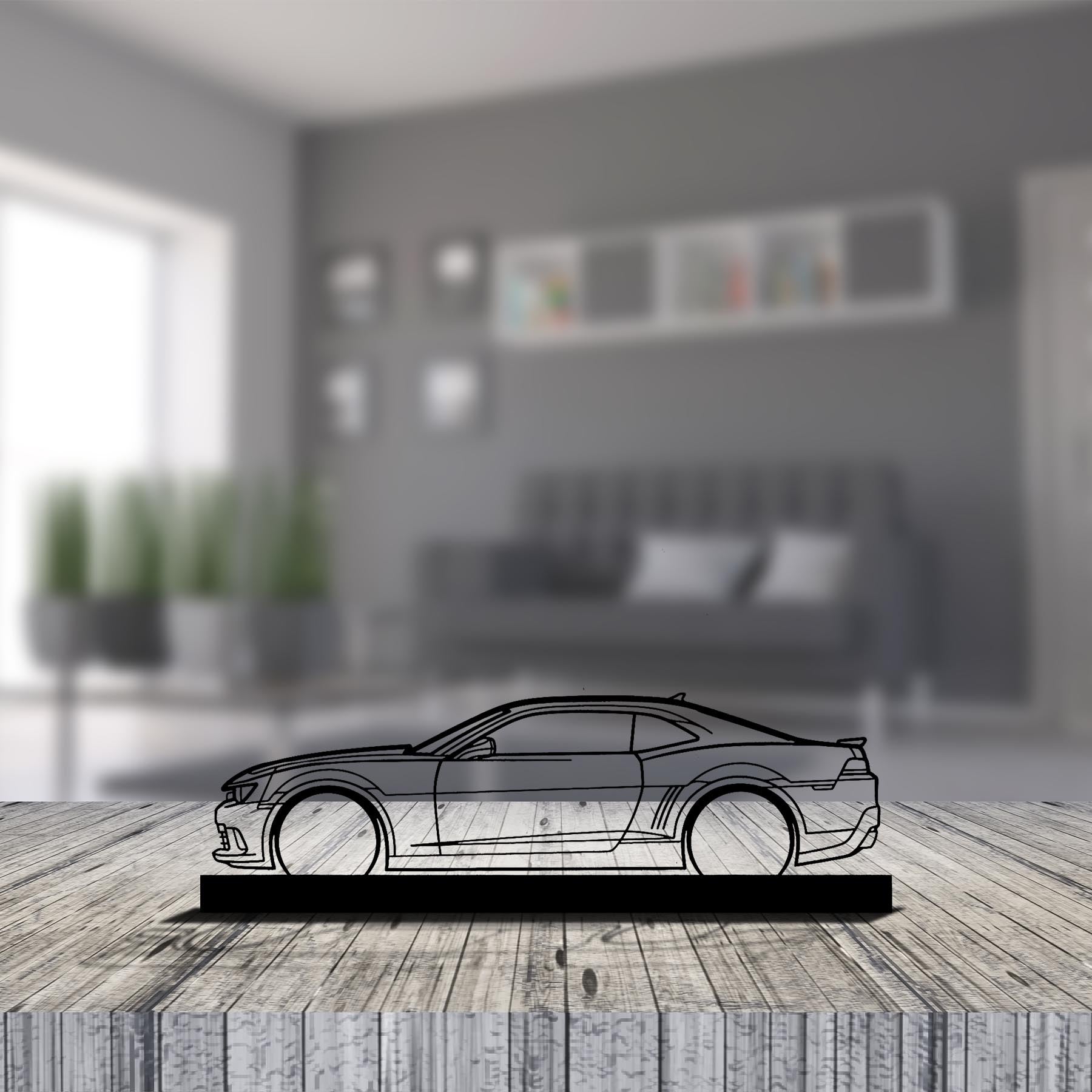 Camaro SS 2014 Silhouette Metal Art Stand