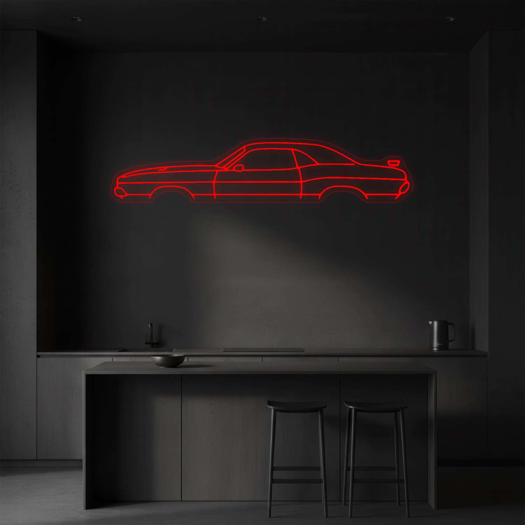 Challenger 1970 Neon Silhouette