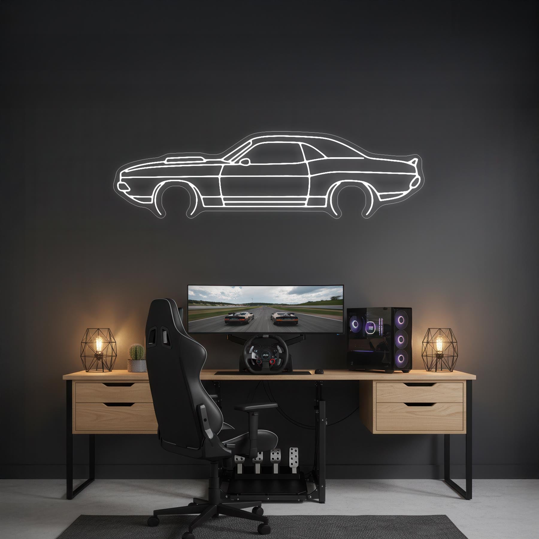 Challenger 1970 TA Neon Silhouette