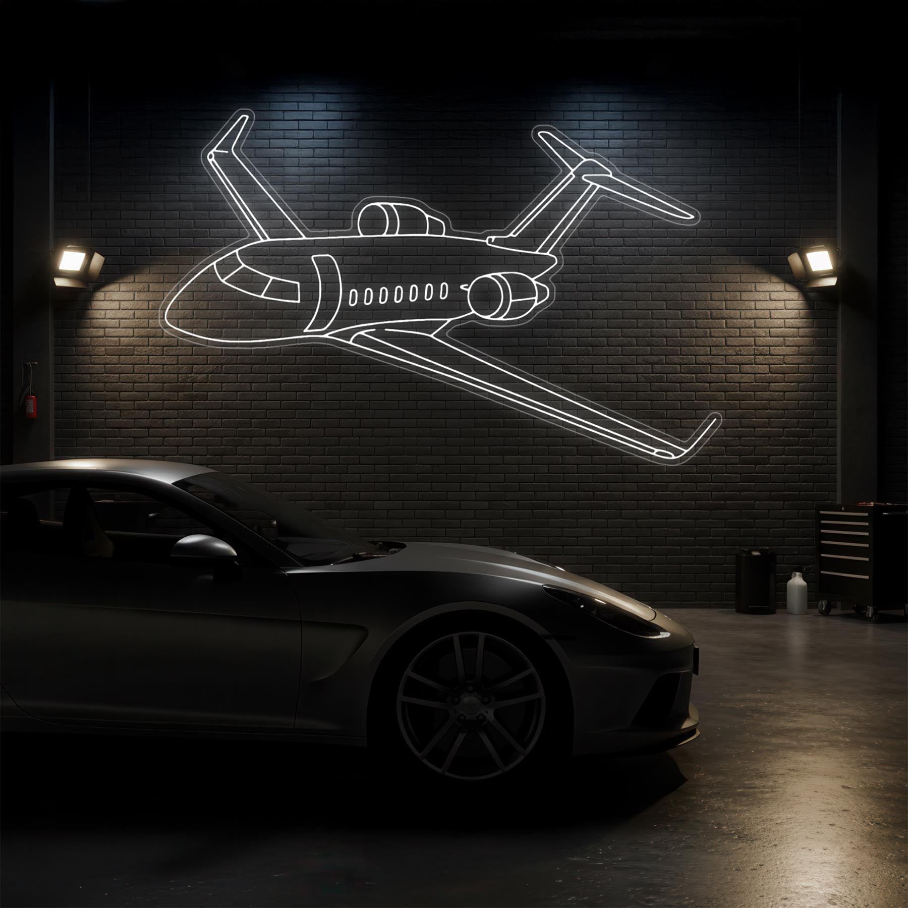 Challenger 350 2021 Angle Neon Silhouette