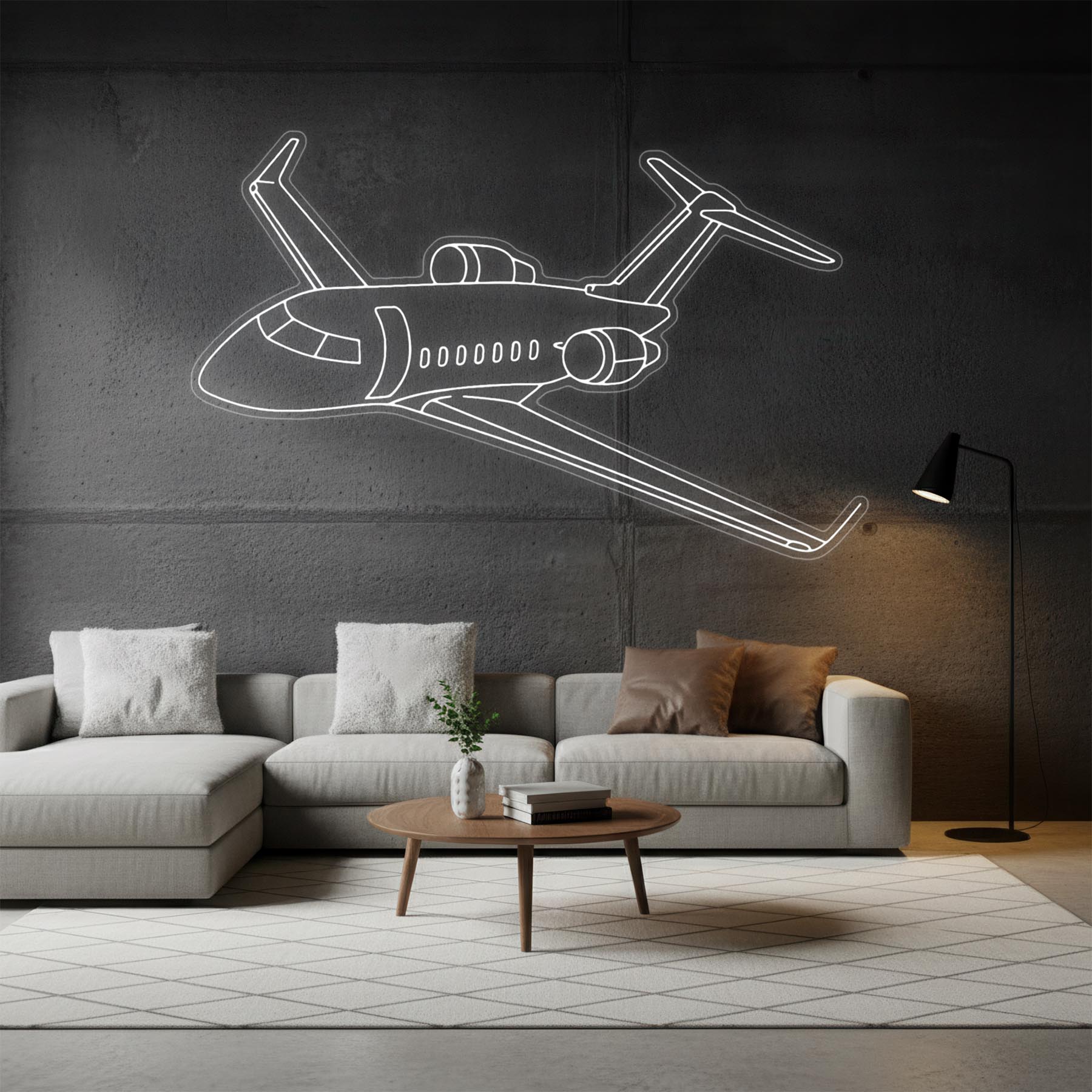 Challenger 350 2021 Angle Neon Silhouette