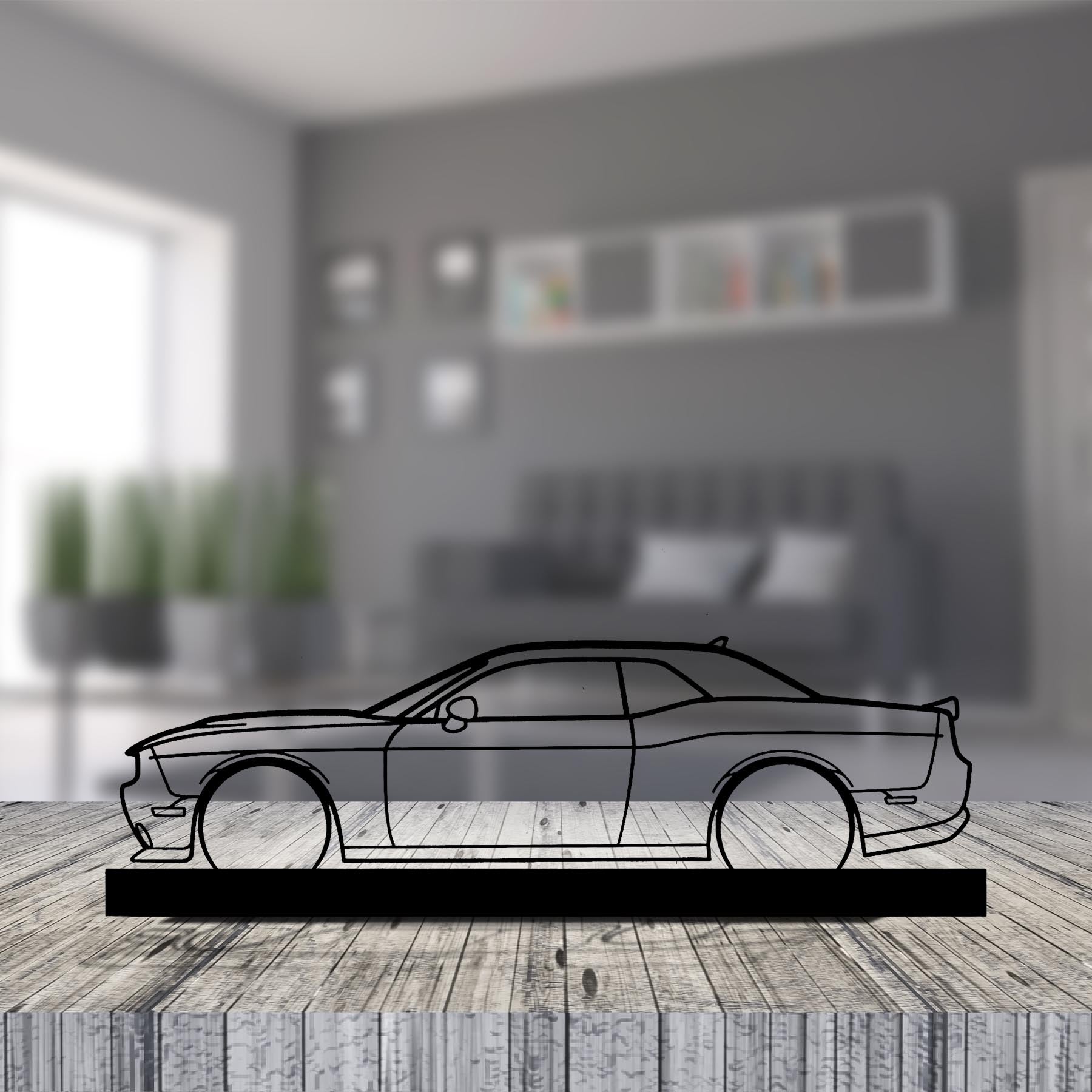 Challenger Scat Pack 2022 Silhouette Metal Art Stand