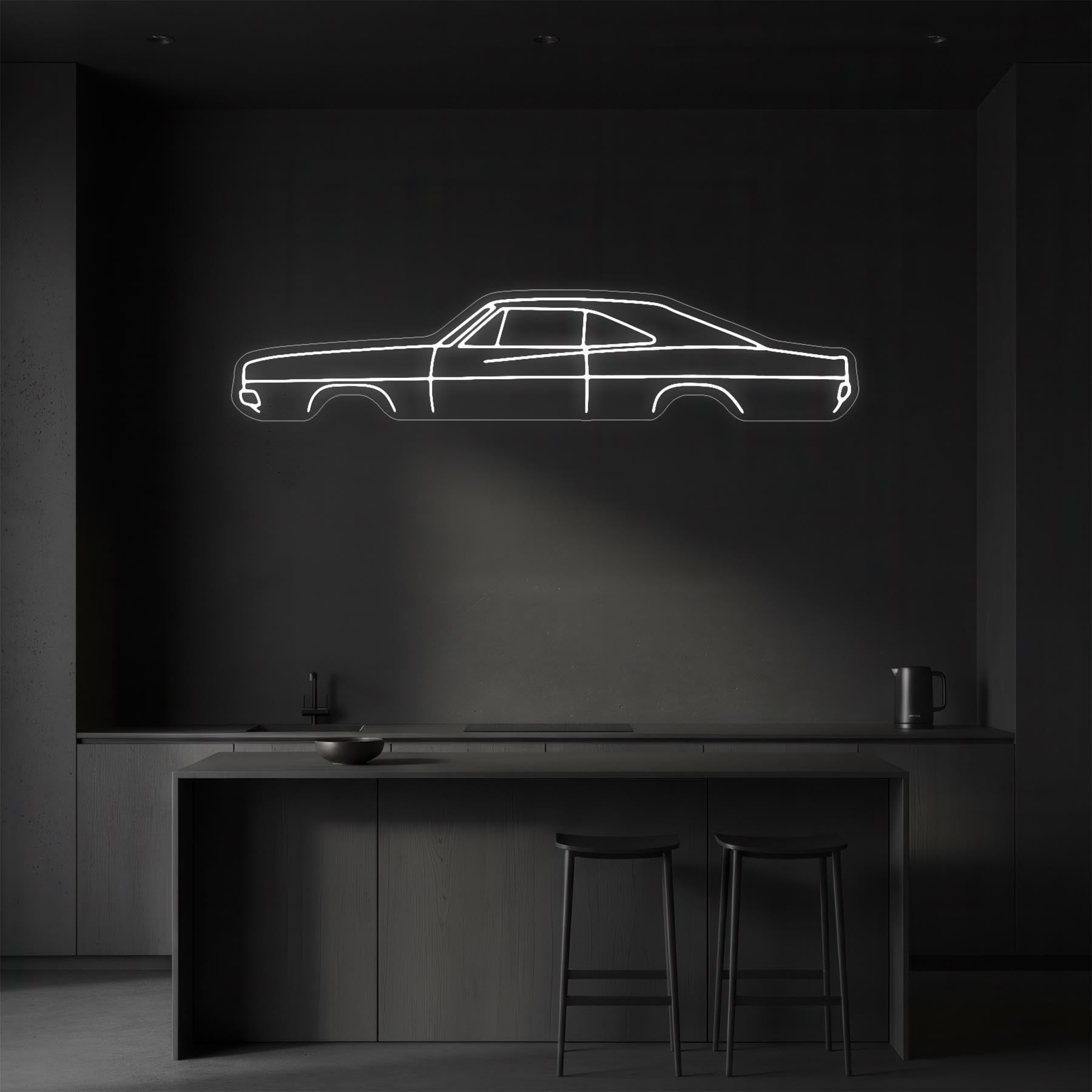 Charger 1969 Neon Silhouette