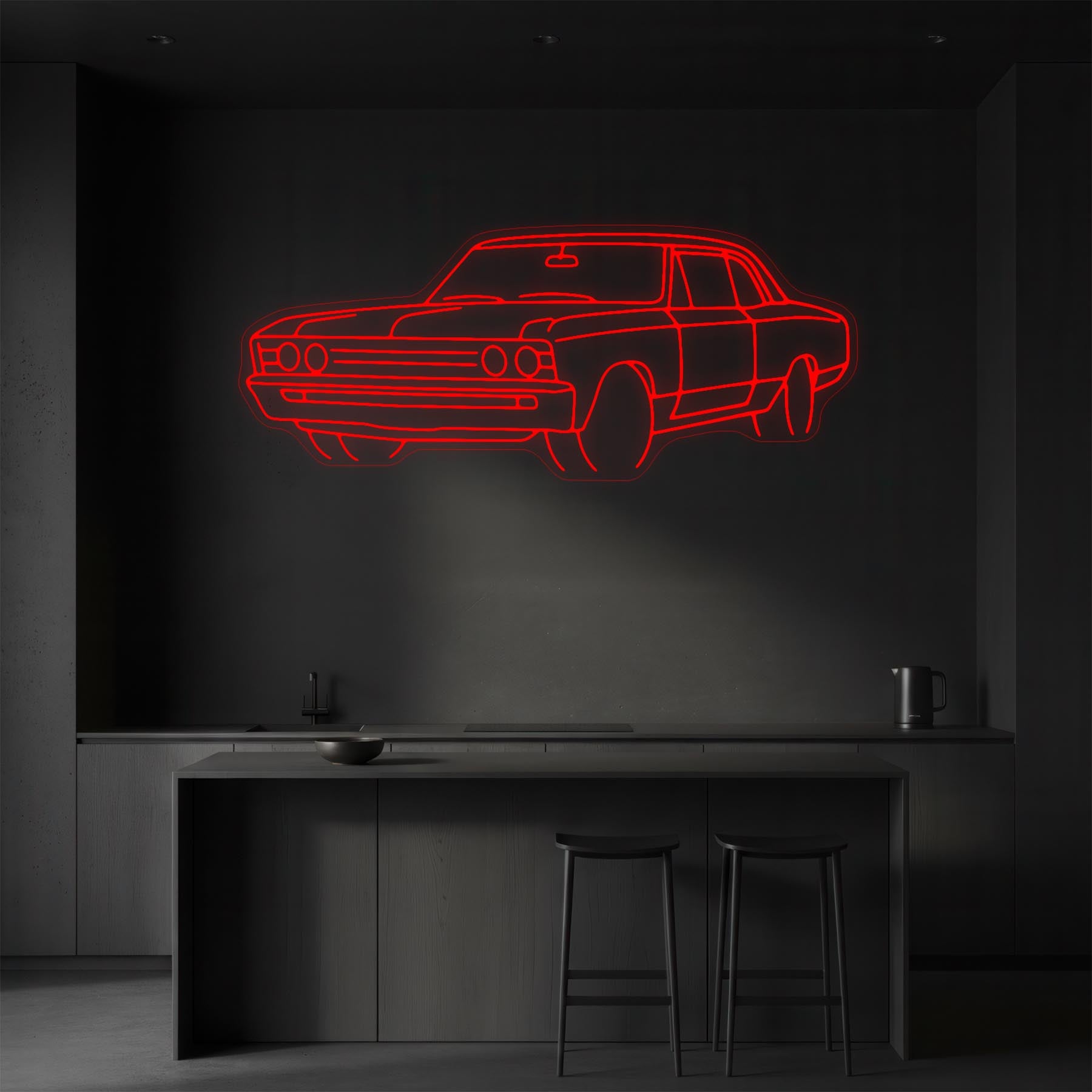 Chevelle 1967 Angle Neon Silhouette