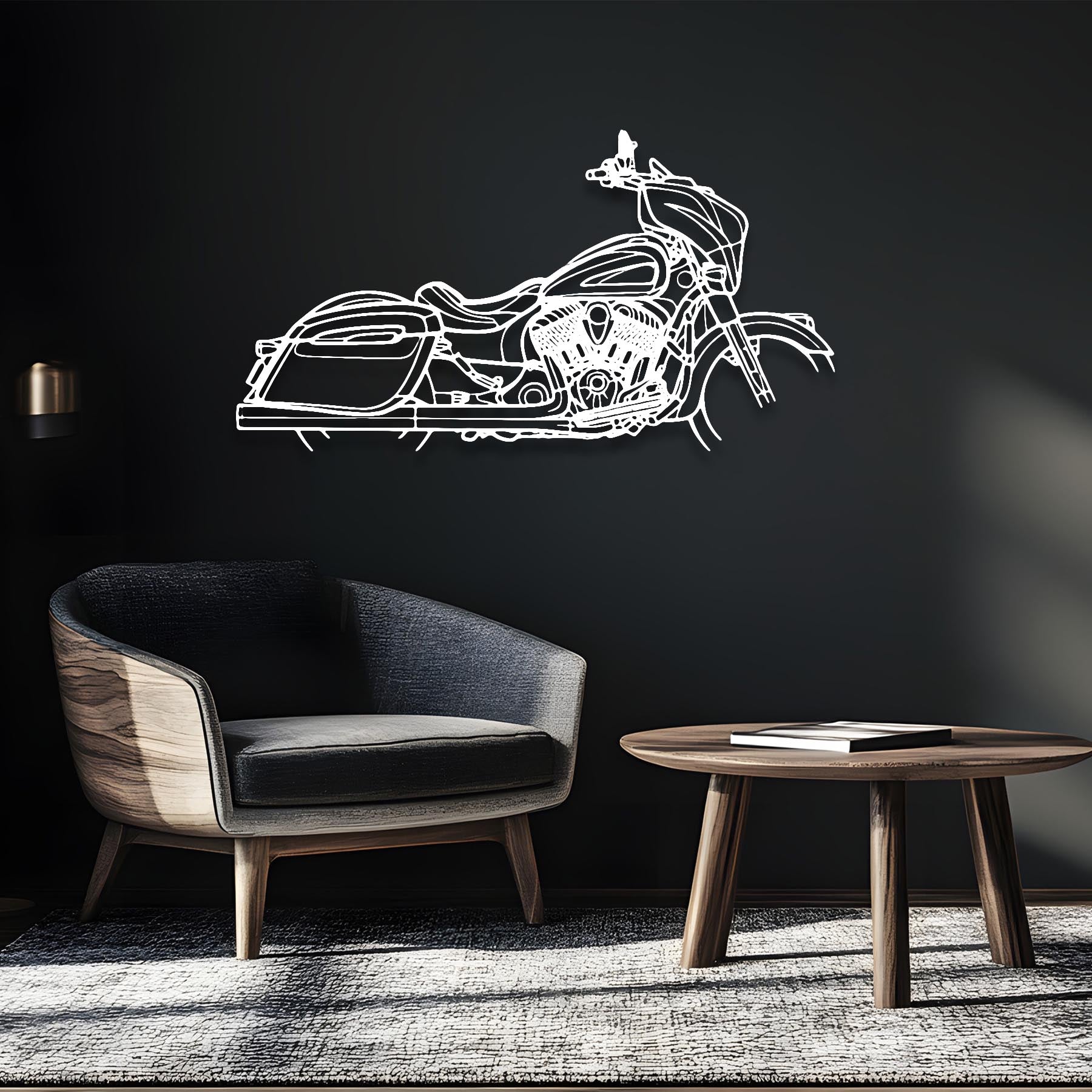 Chieftain Dark Horse 2019 Silhouette Metal Wall Art