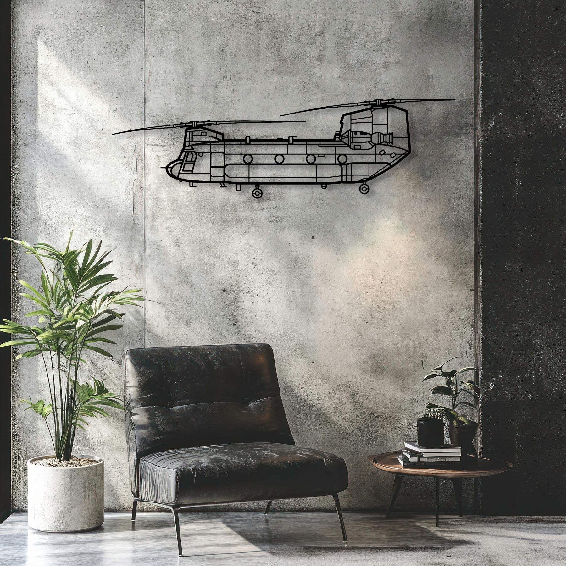 Chinook CH-47 Metal Aircraft Wall Art - NCP0047