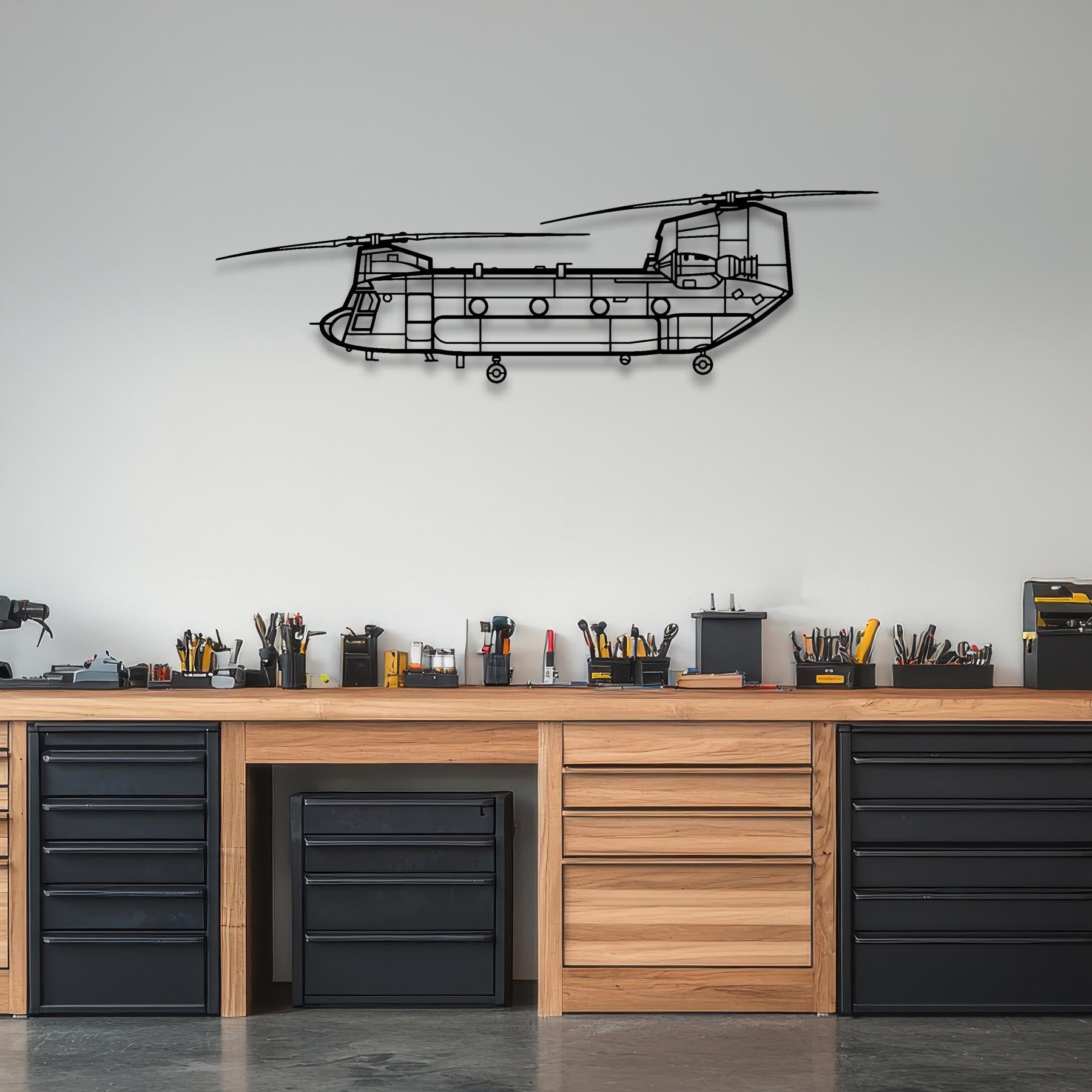 Chinook CH-47 Metal Aircraft Wall Art - NCP0047