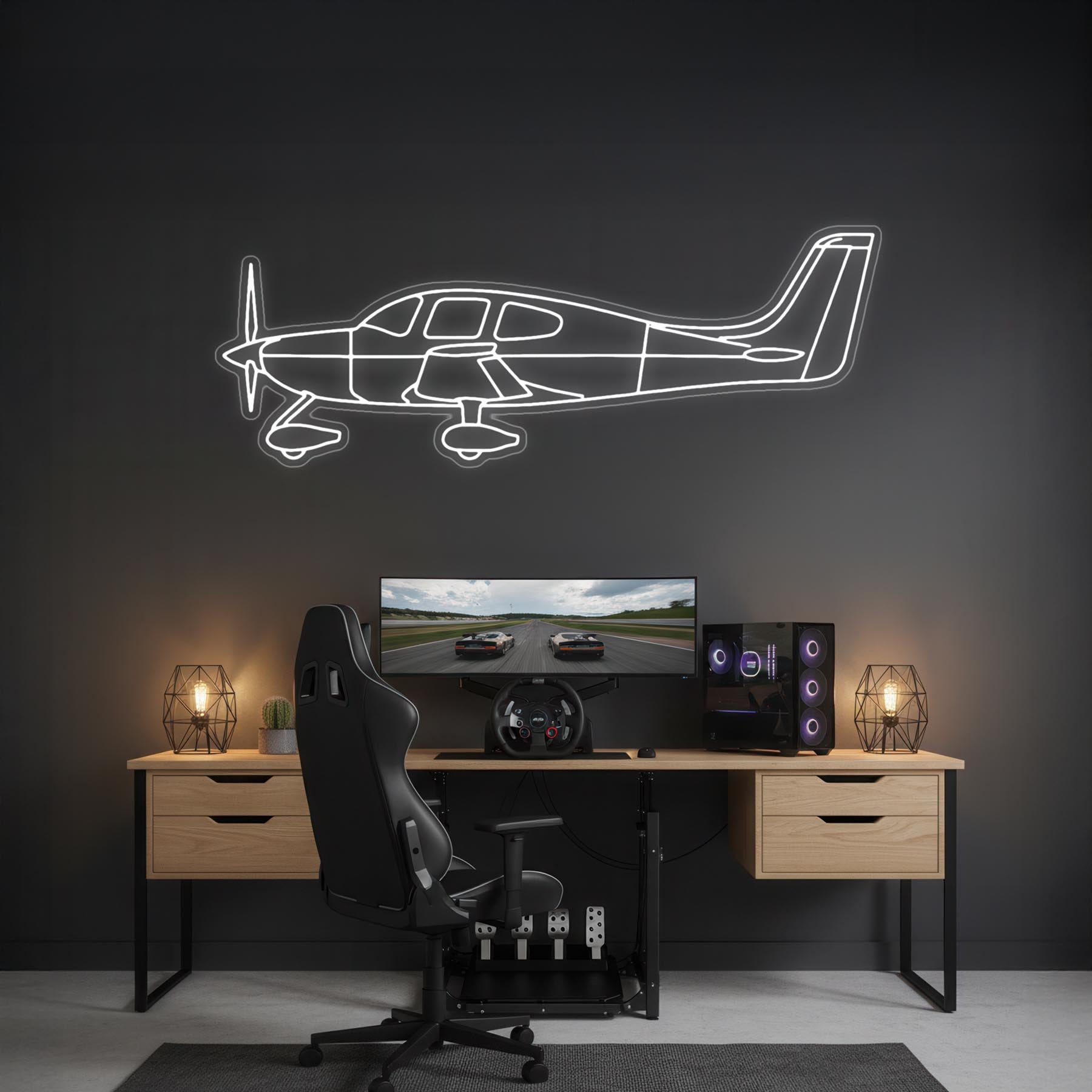 Cirrus SR22 Neon Silhouette