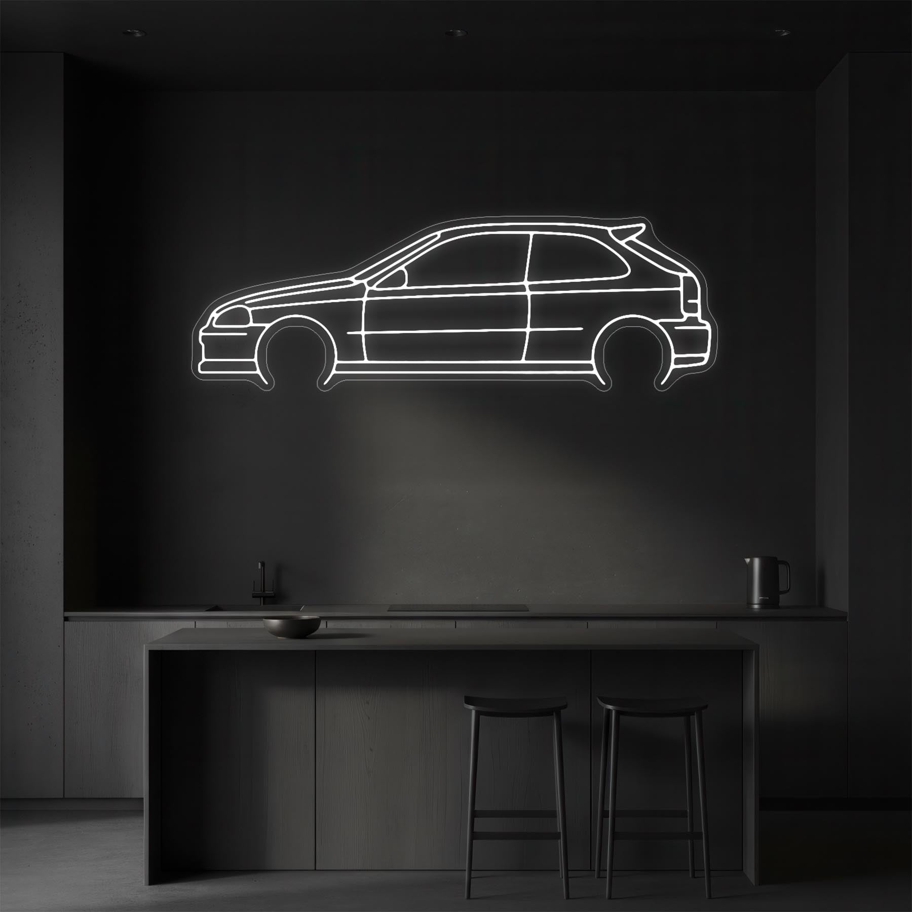 Civic 1998 Hatch Neon Silhouette