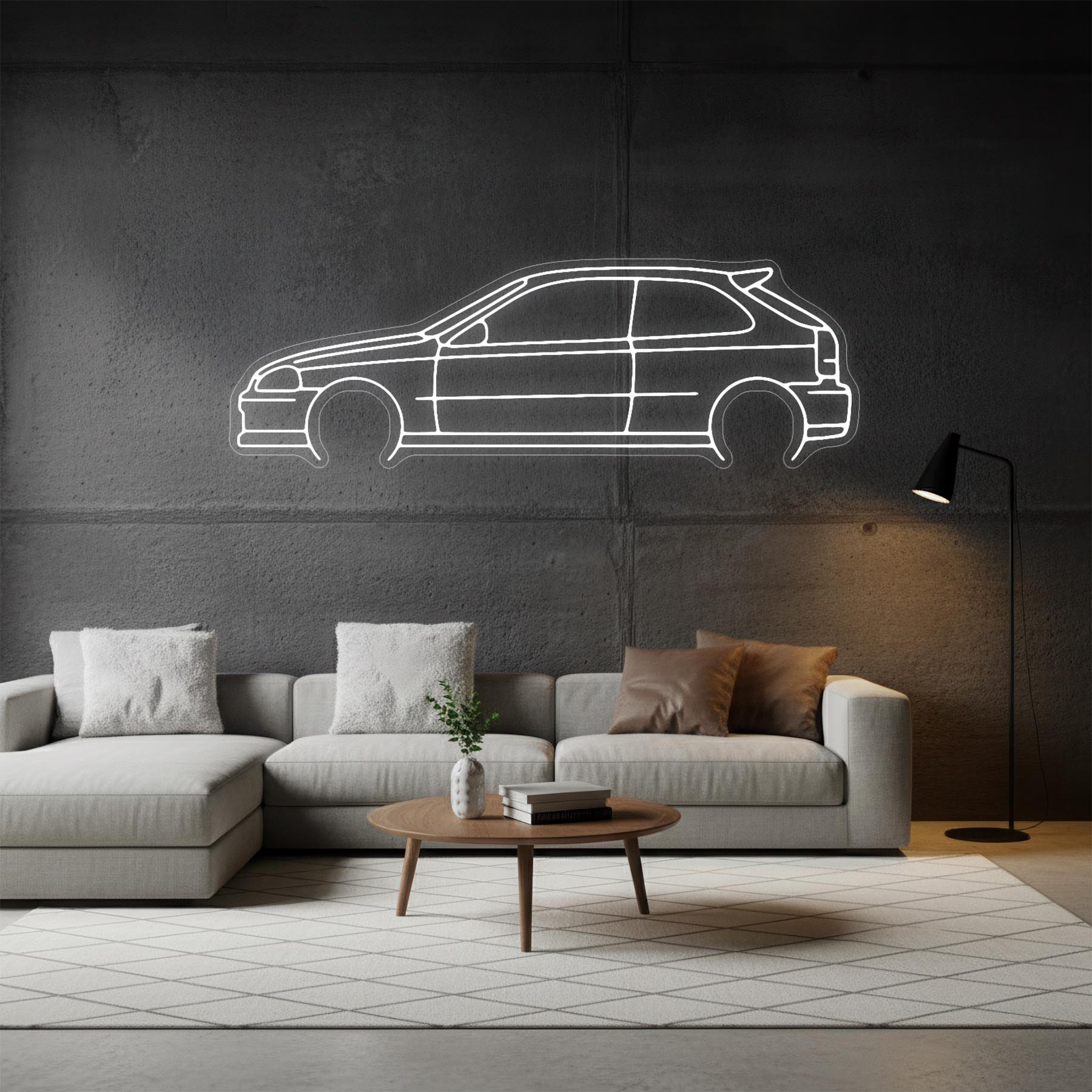 Civic 1998 Hatch Neon Silhouette