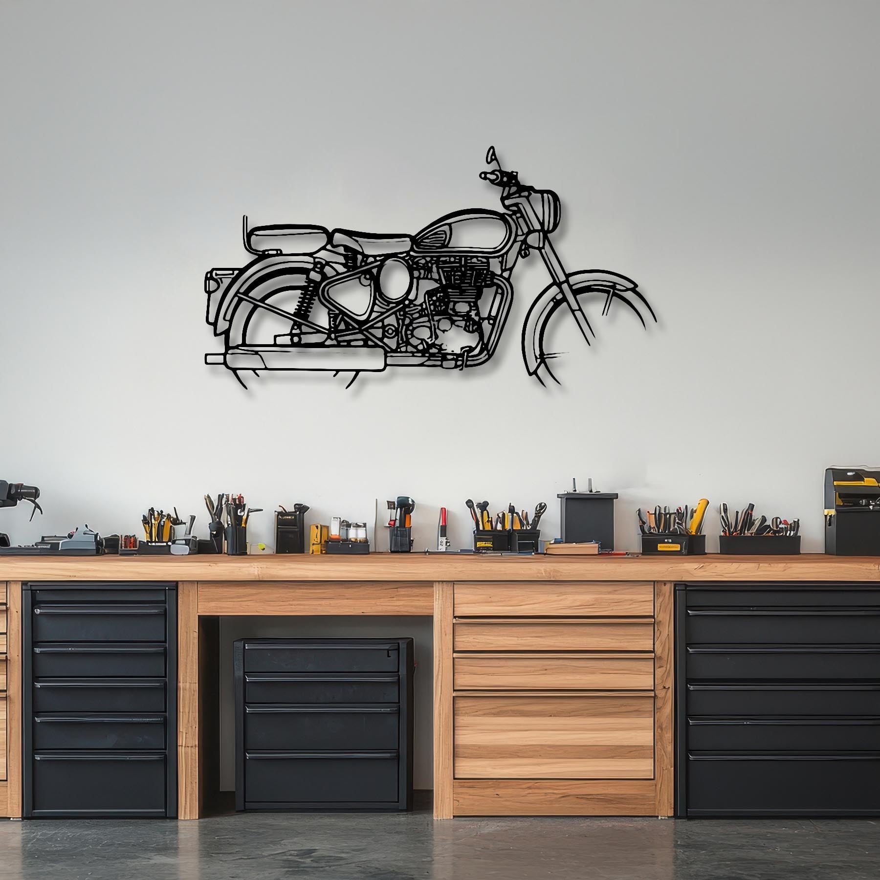 Classic 500 Silhouette Metal Wall Art