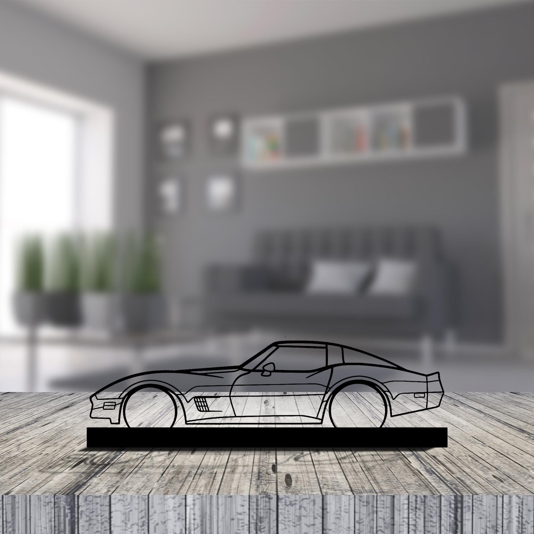 Corvette 1982 Silhouette Metal Art Stand