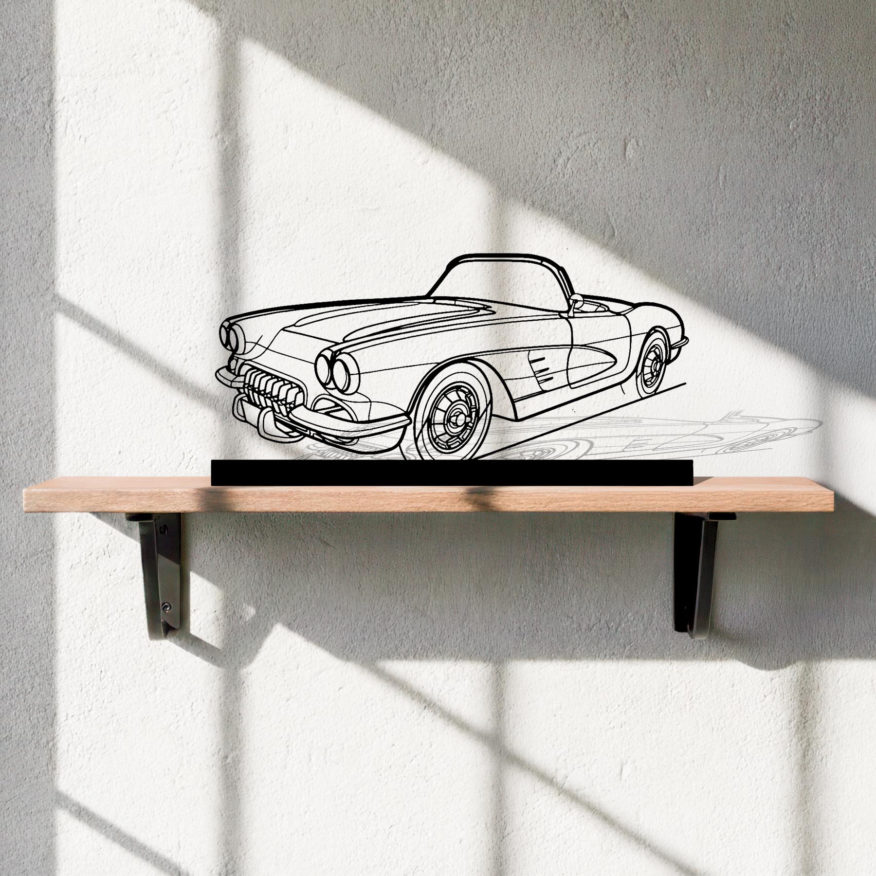 Corvette C1 1960 Angle Silhouette Metal Art Stand