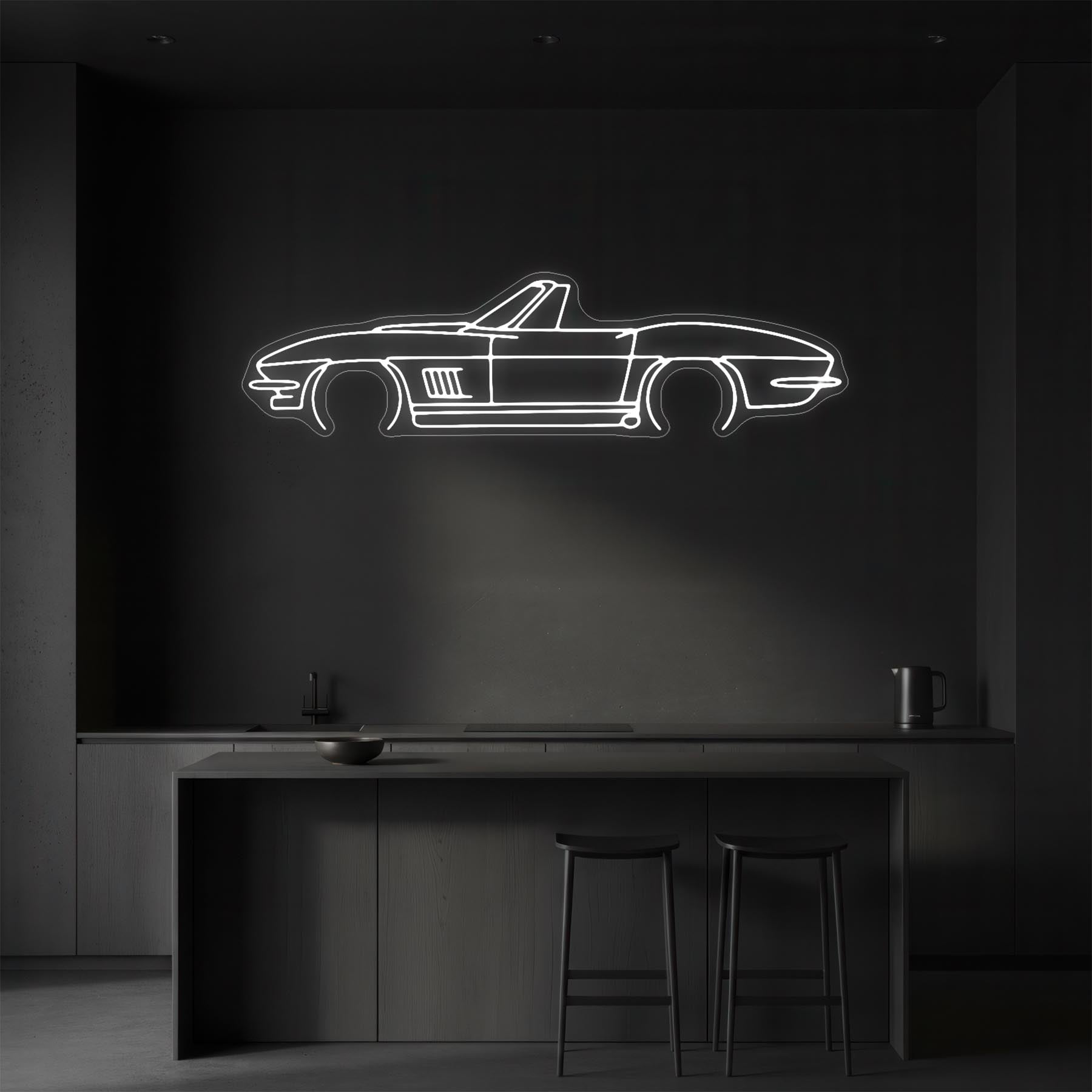 Corvette C2 Cabrio Neon Silhouette