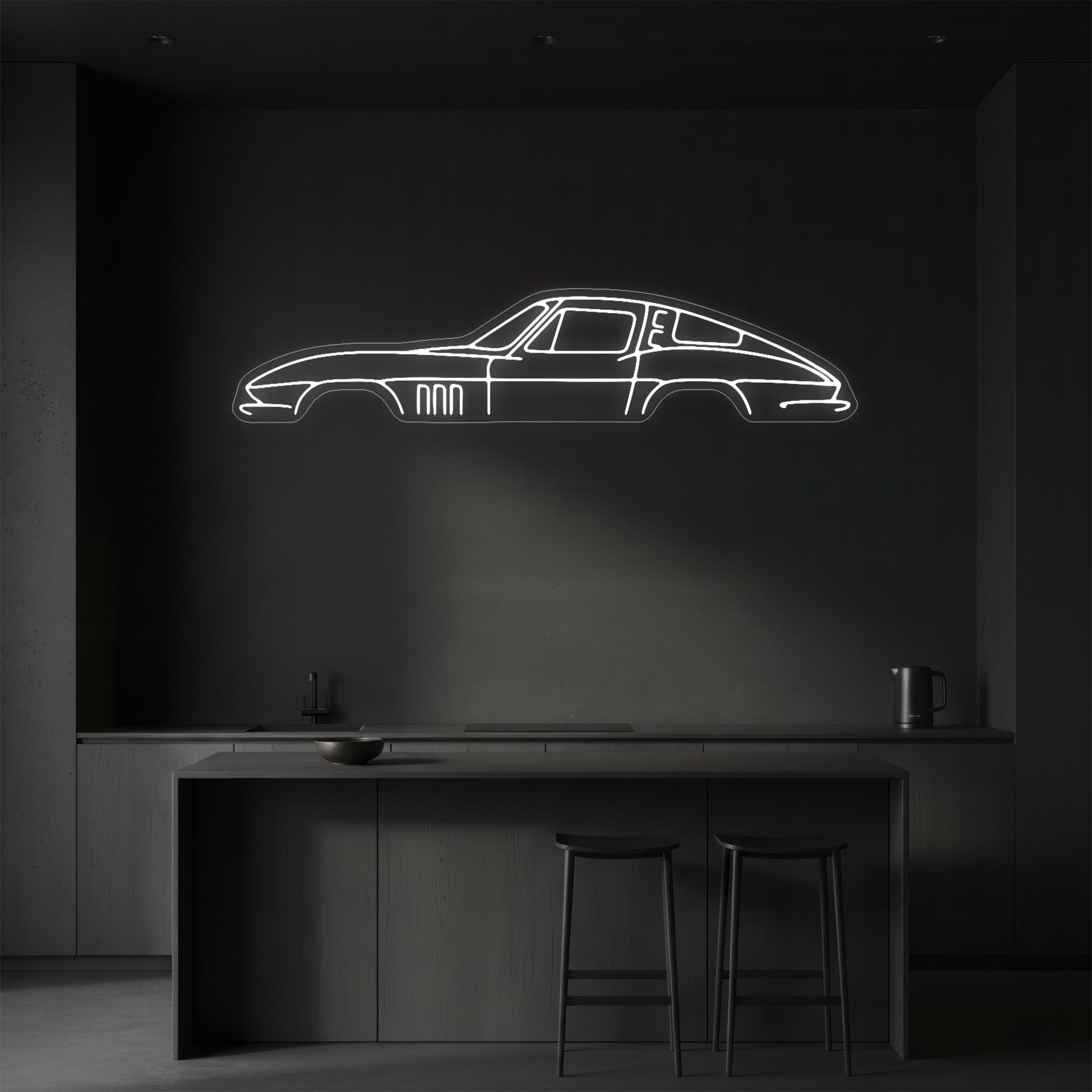 Corvette C2 Neon Silhouette