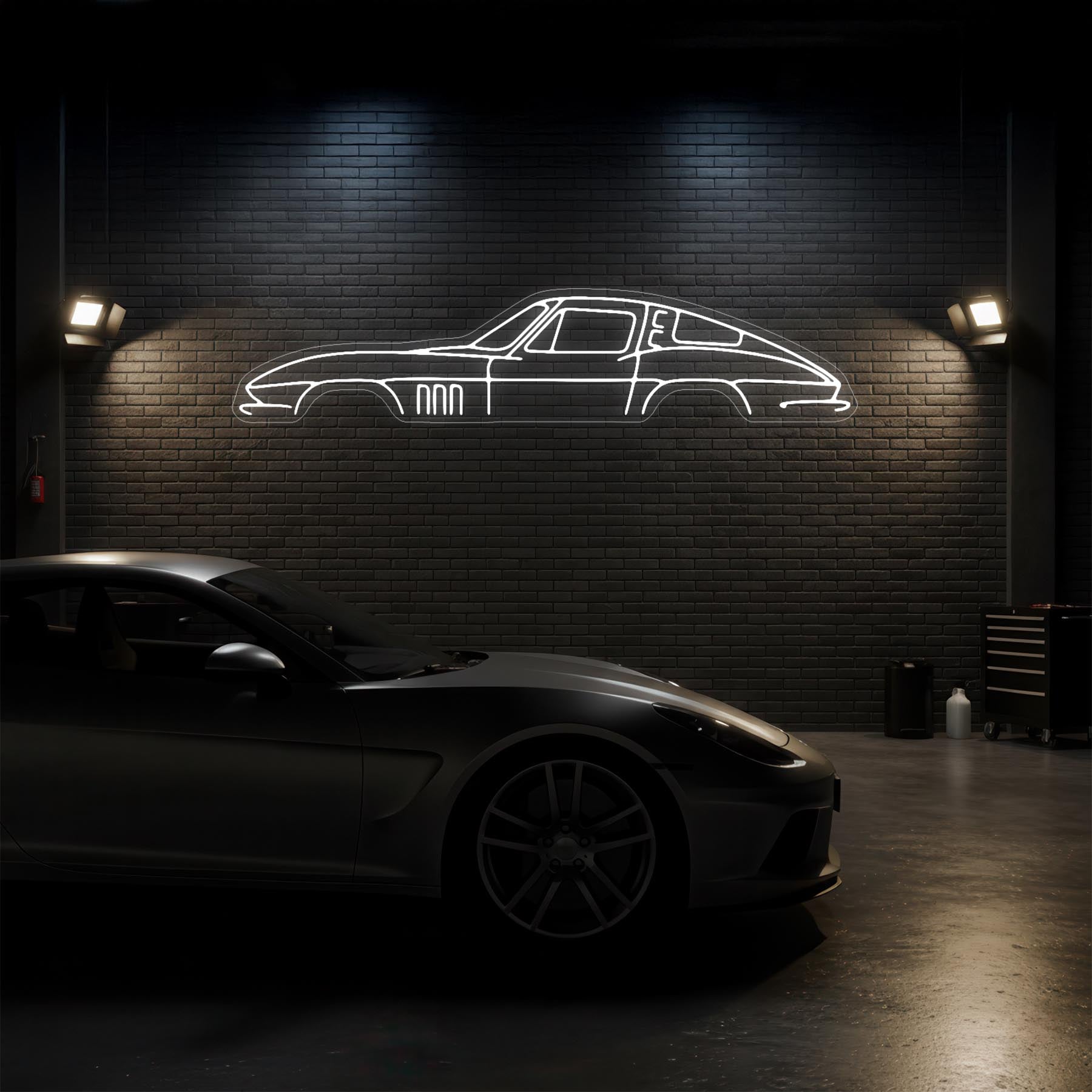 Corvette C2 Neon Silhouette