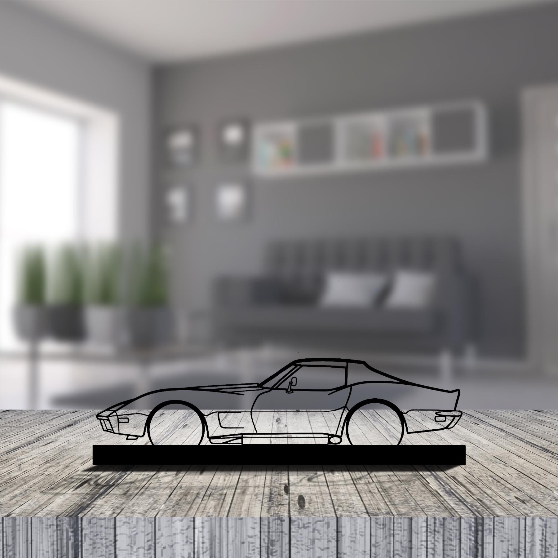 Corvette C3 1973 Silhouette Metal Art Stand