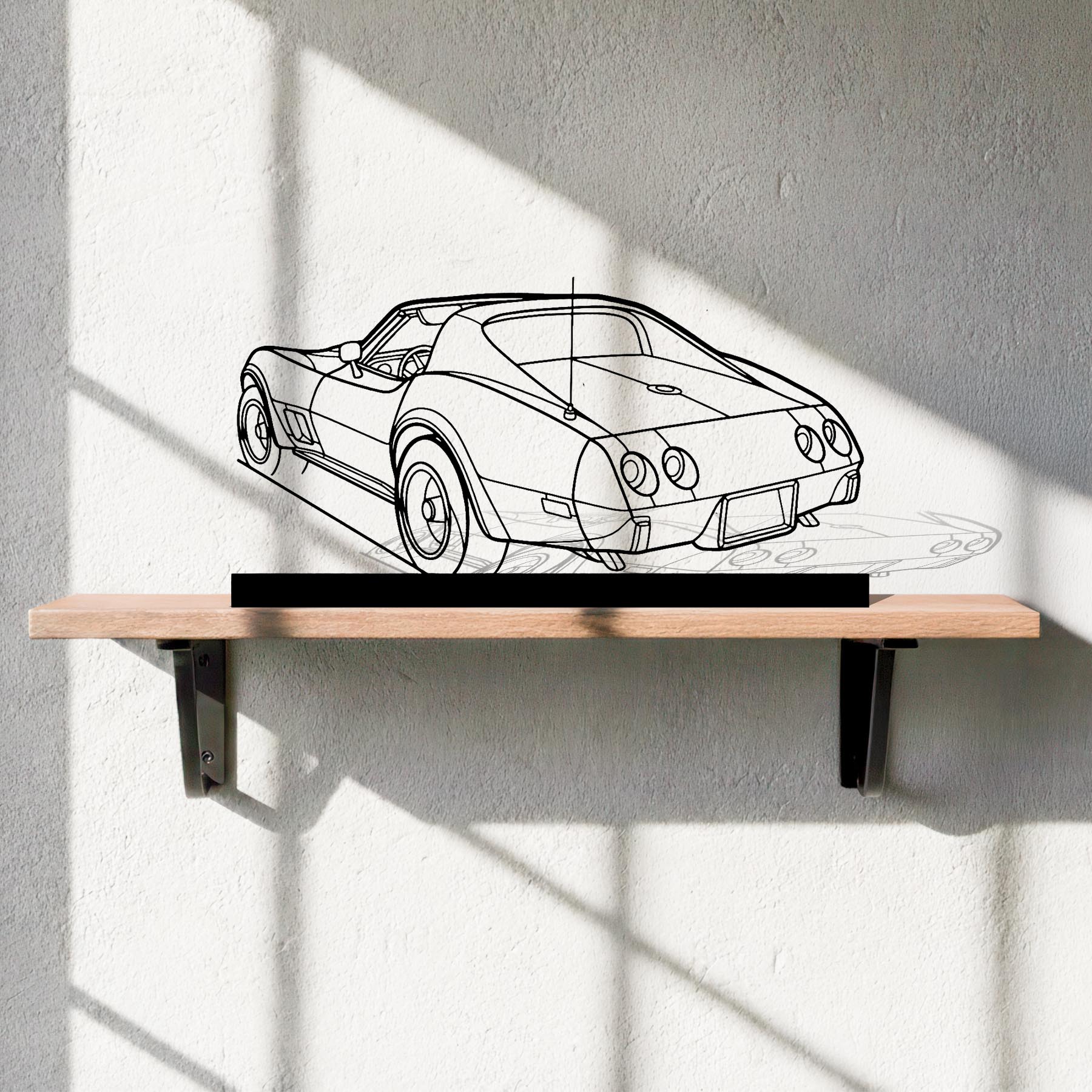 Corvette C3 1976 Angle Silhouette Metal Art Stand