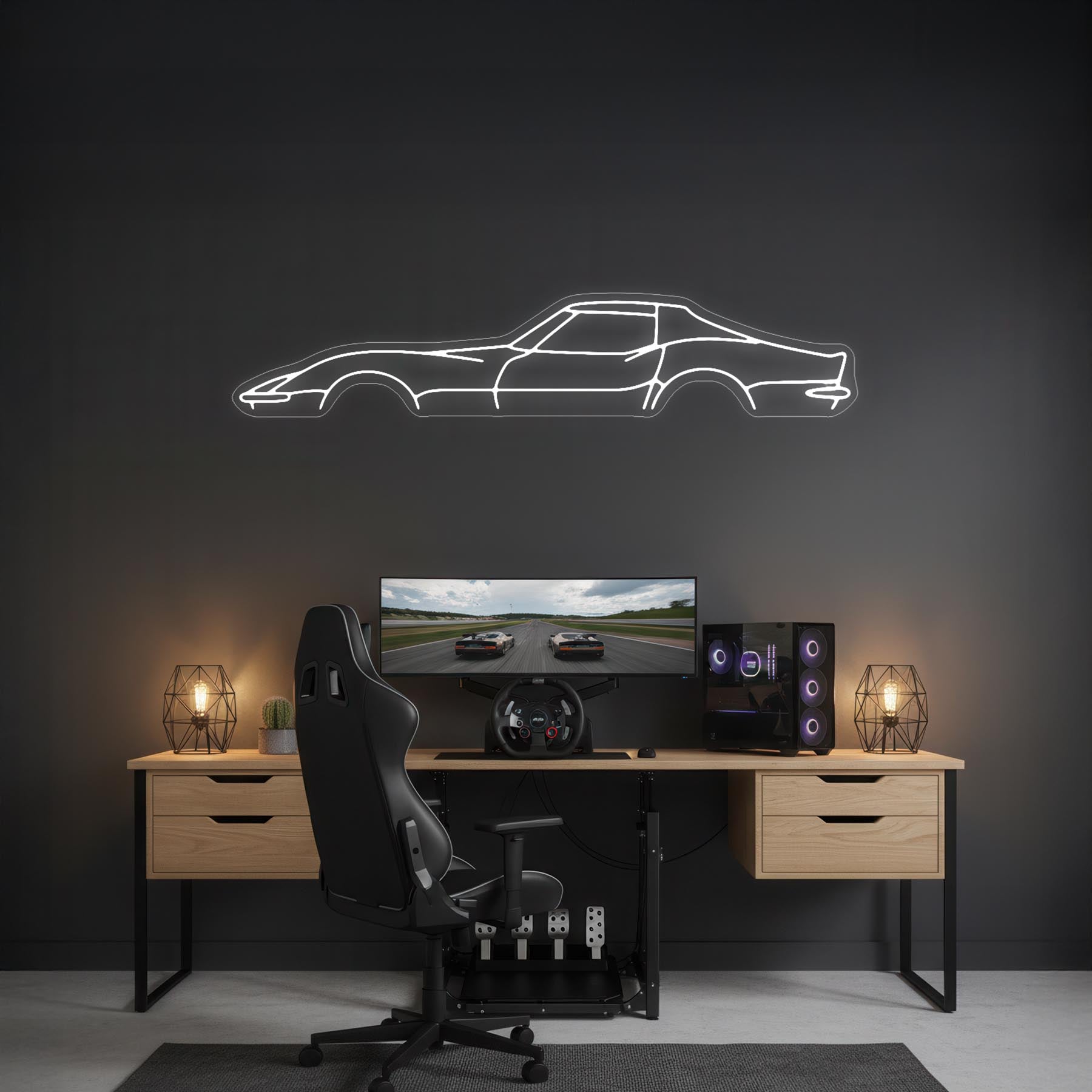 Corvette C3 Neon Silhouette