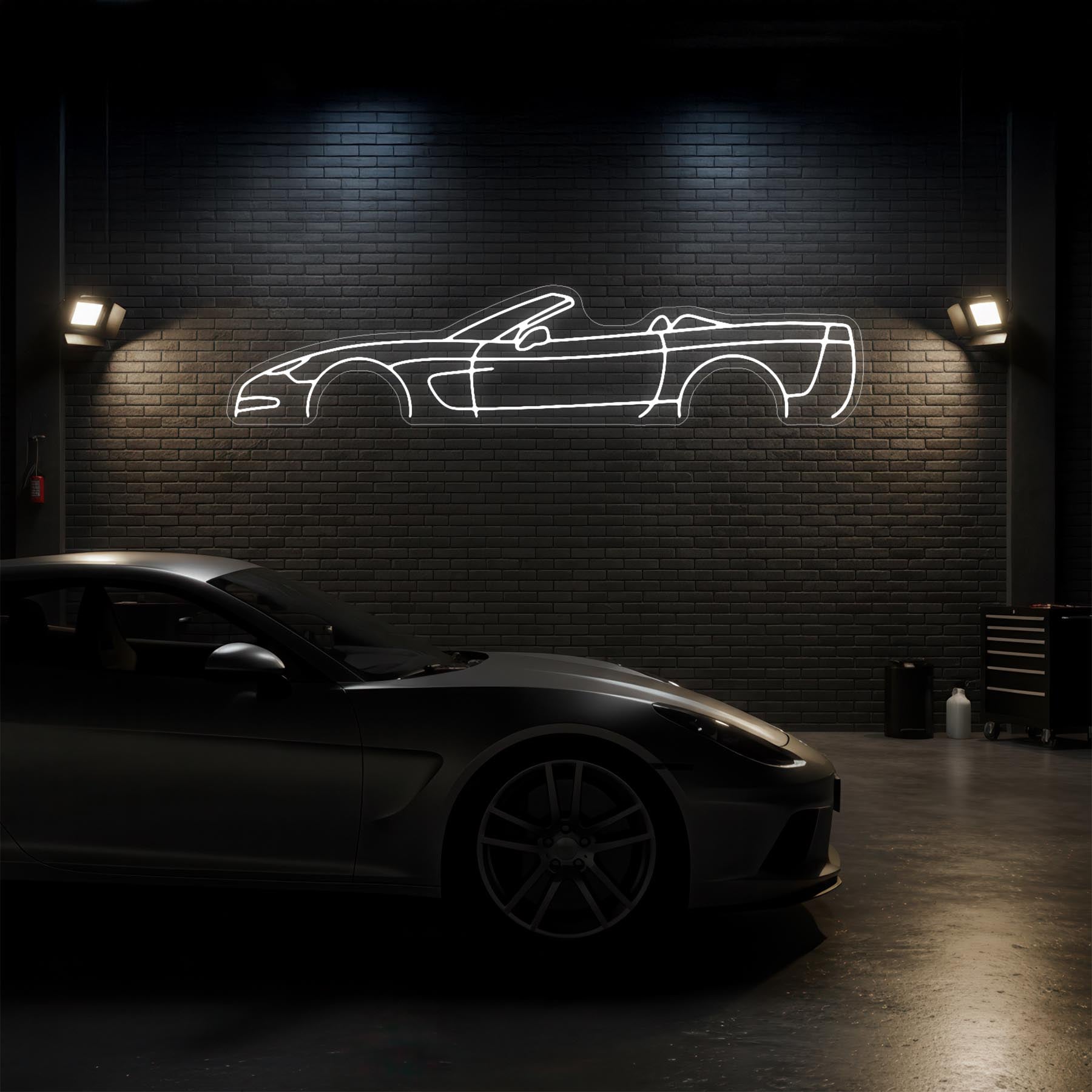Corvette C5 Cabrio Neon Silhouette