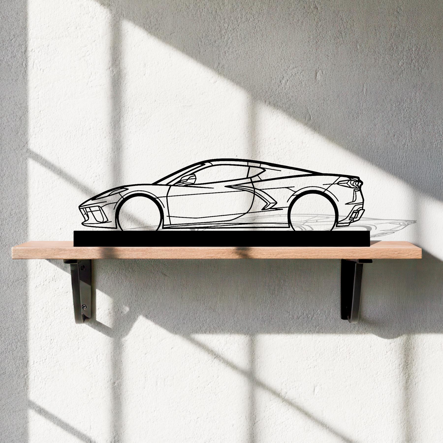 Corvette C8 Silhouette Metal Art Stand