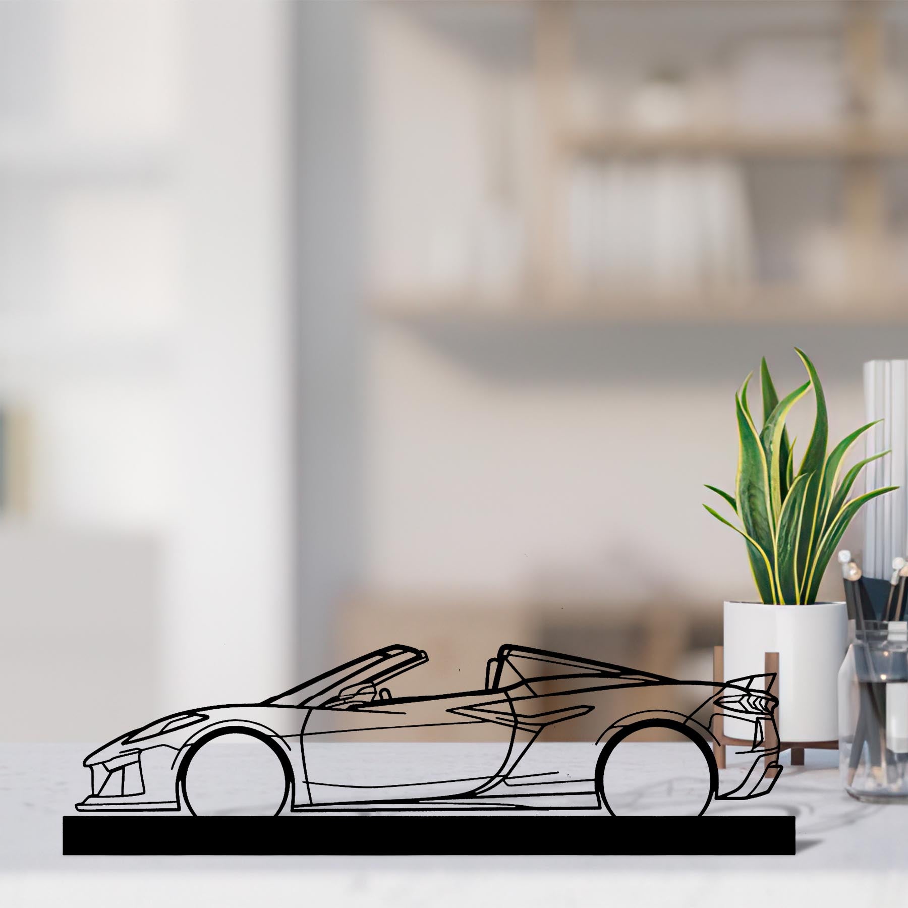 Corvette C8 Z06 HTC Silhouette Metal Art Stand