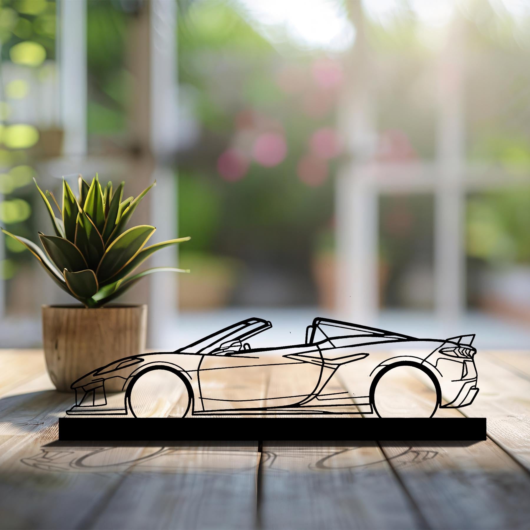 Corvette C8 Z06 HTC Silhouette Metal Art Stand