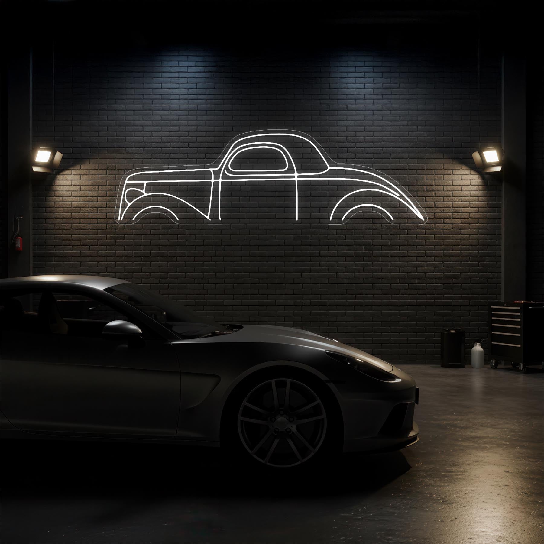 Coupe 1936 Neon Silhouette