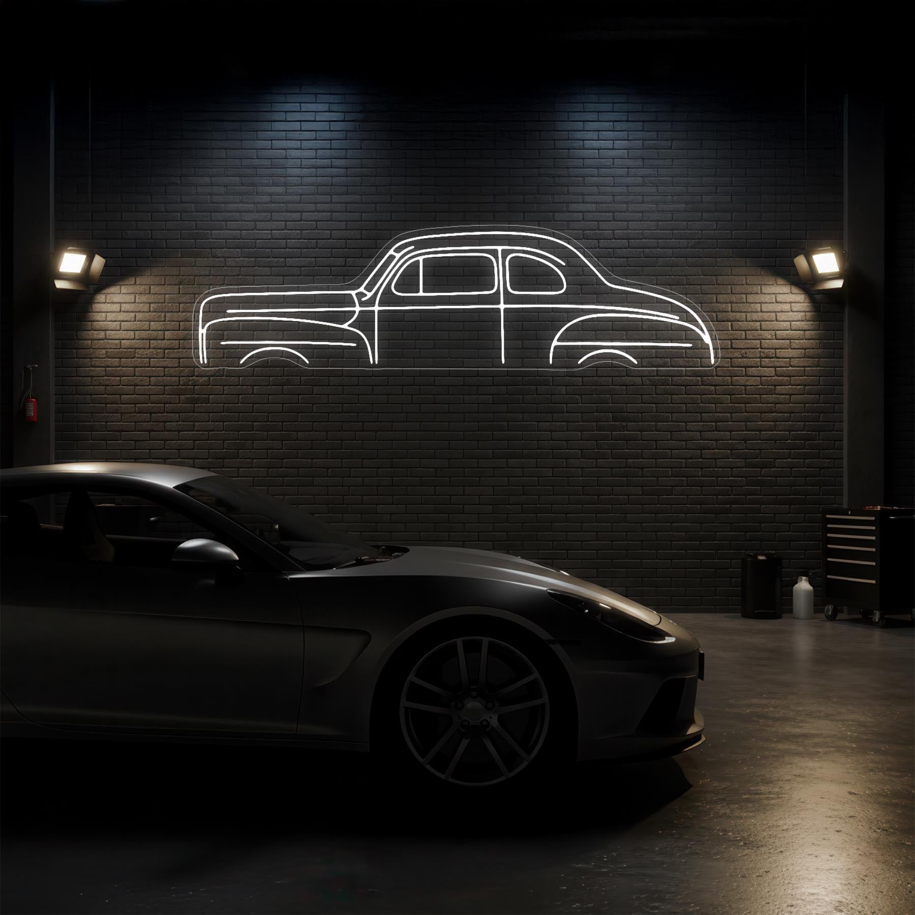 Coupe 1947 Neon Silhouette