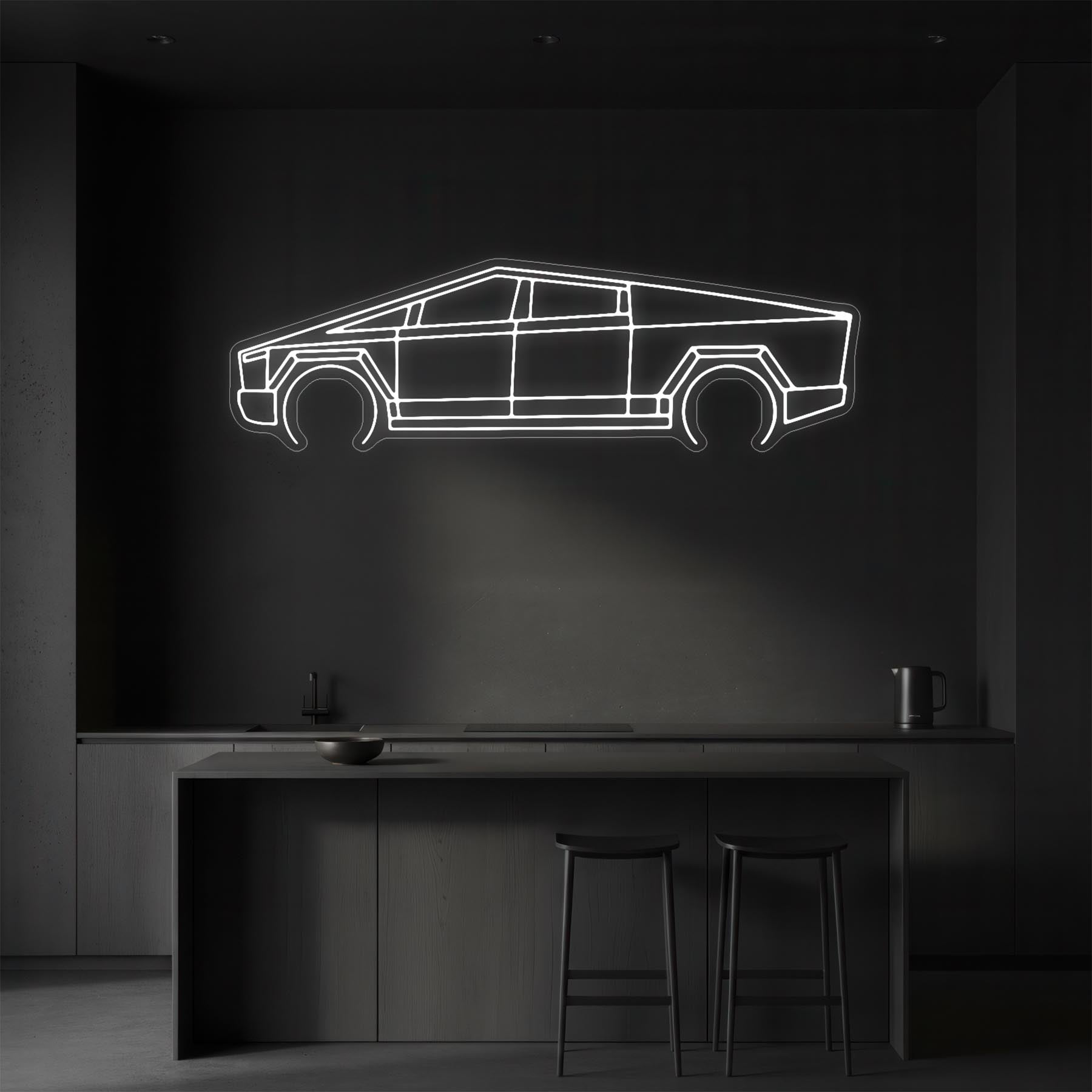 Cybertruck Neon Silhouette