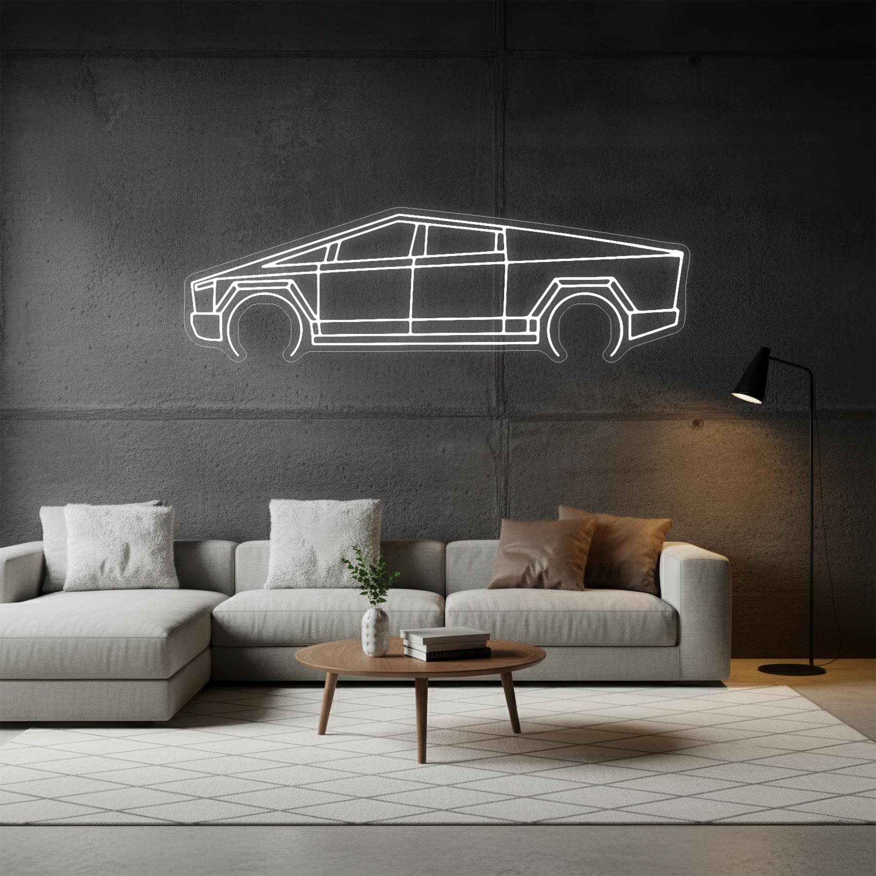 Cybertruck Neon Silhouette