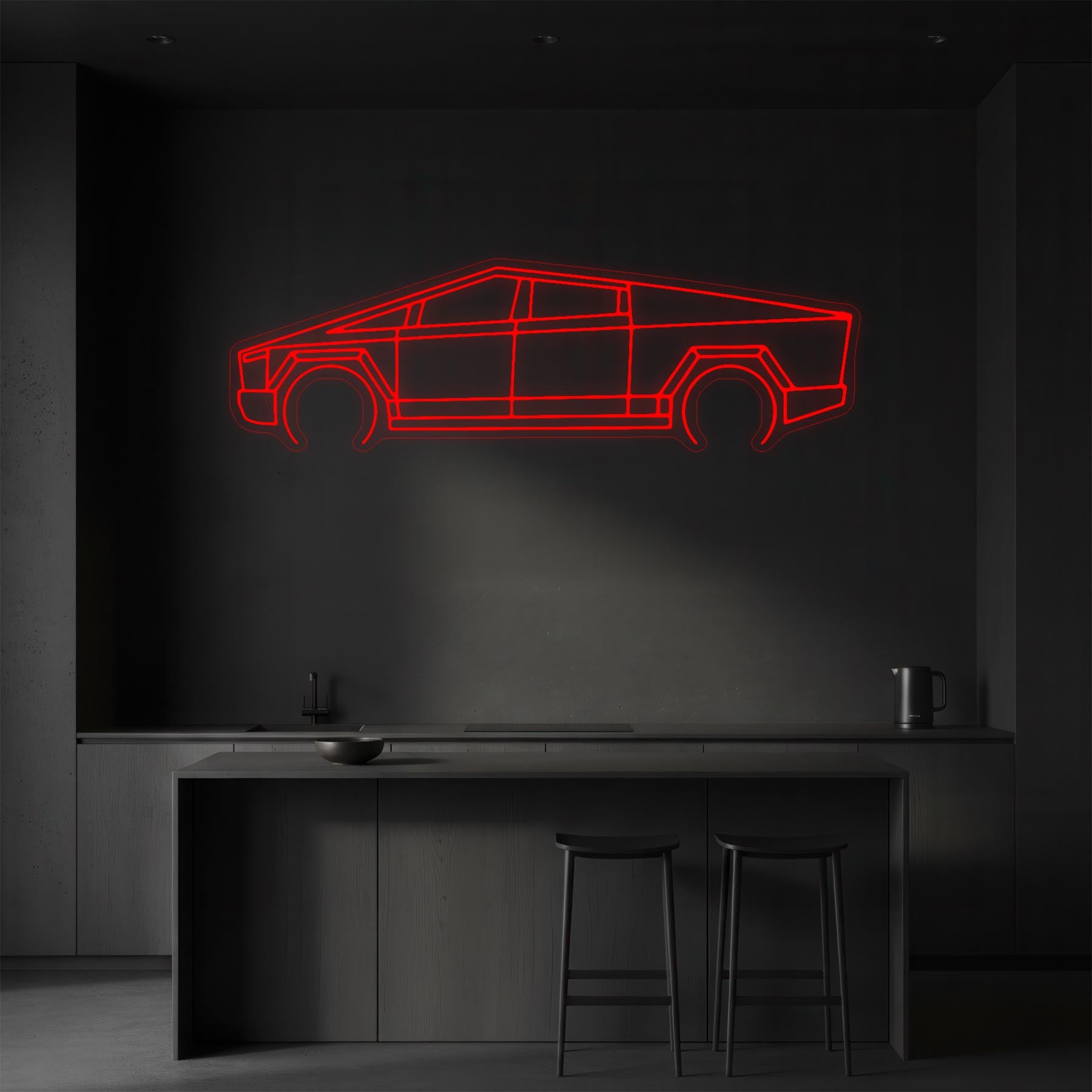 Cybertruck Neon Silhouette