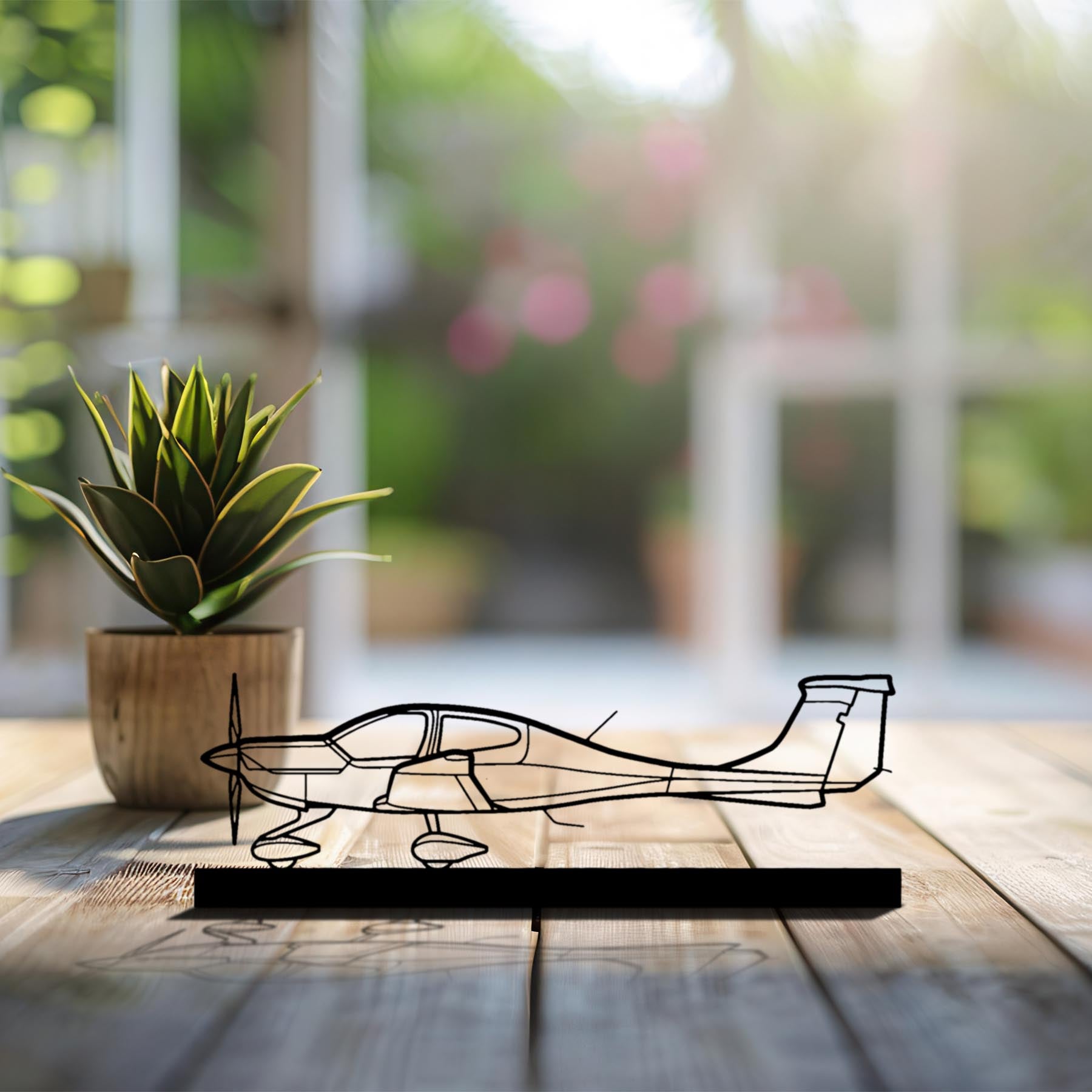 DA40 Silhouette Metal Art Stand