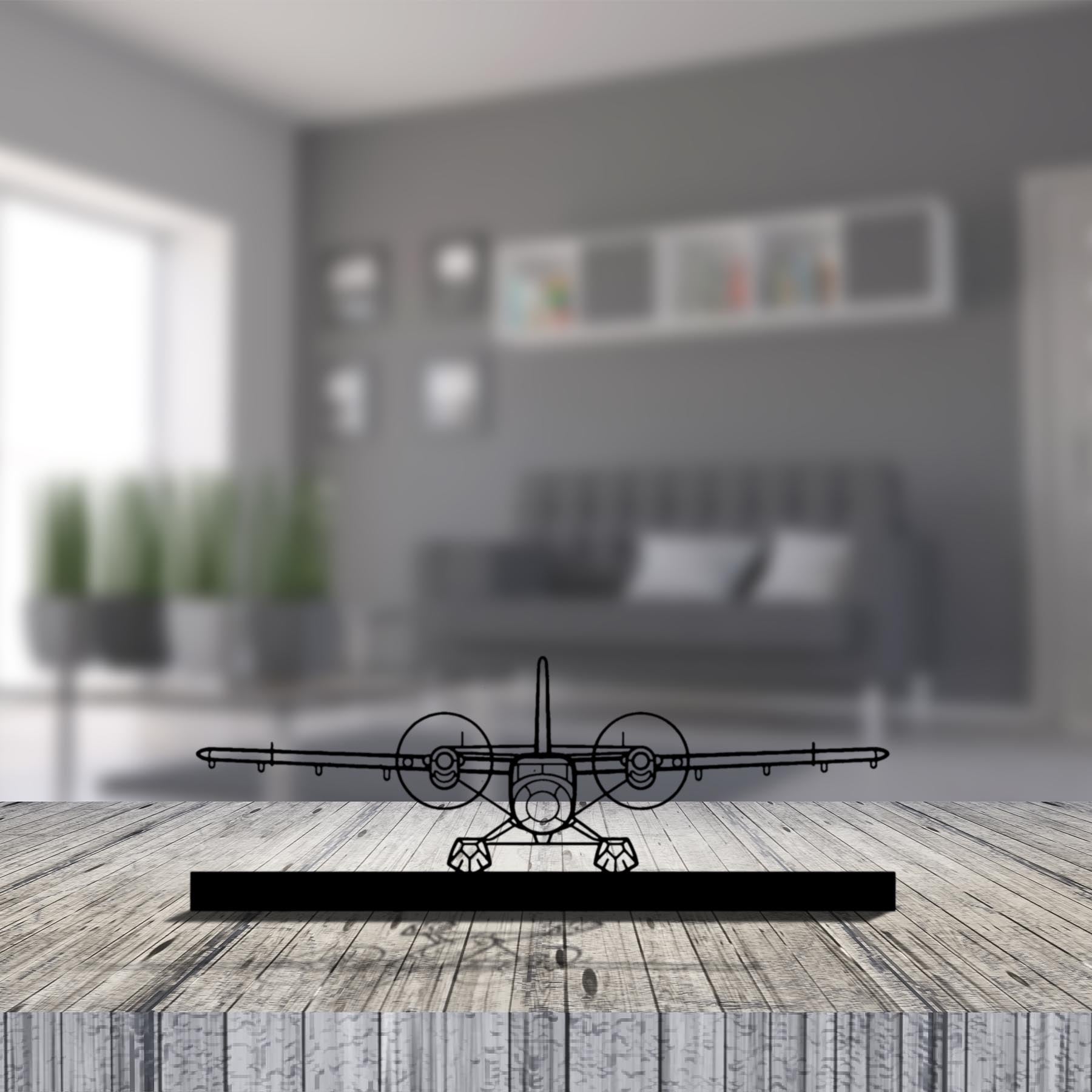 DHC-6 Twin Otter Silhouette Metal Art Stand